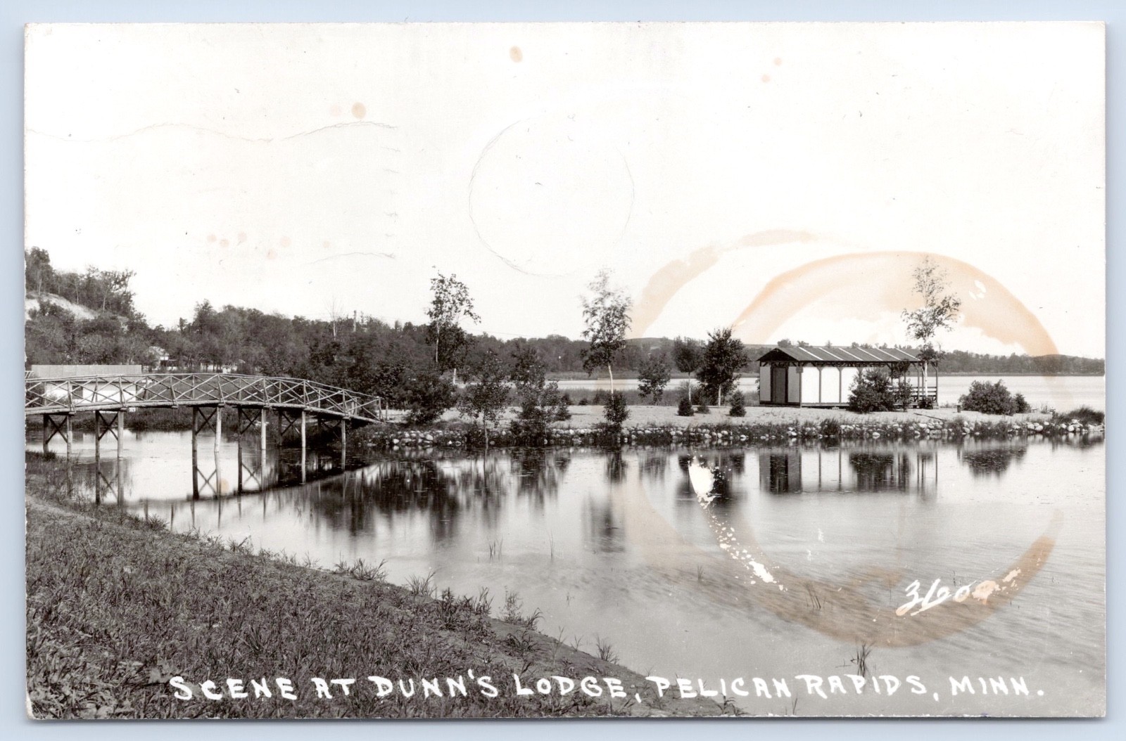 Pelican Rapids MN Dunn’s Lodge At Dunvilla On Lake Lizzie 1947 RPPC Postcard