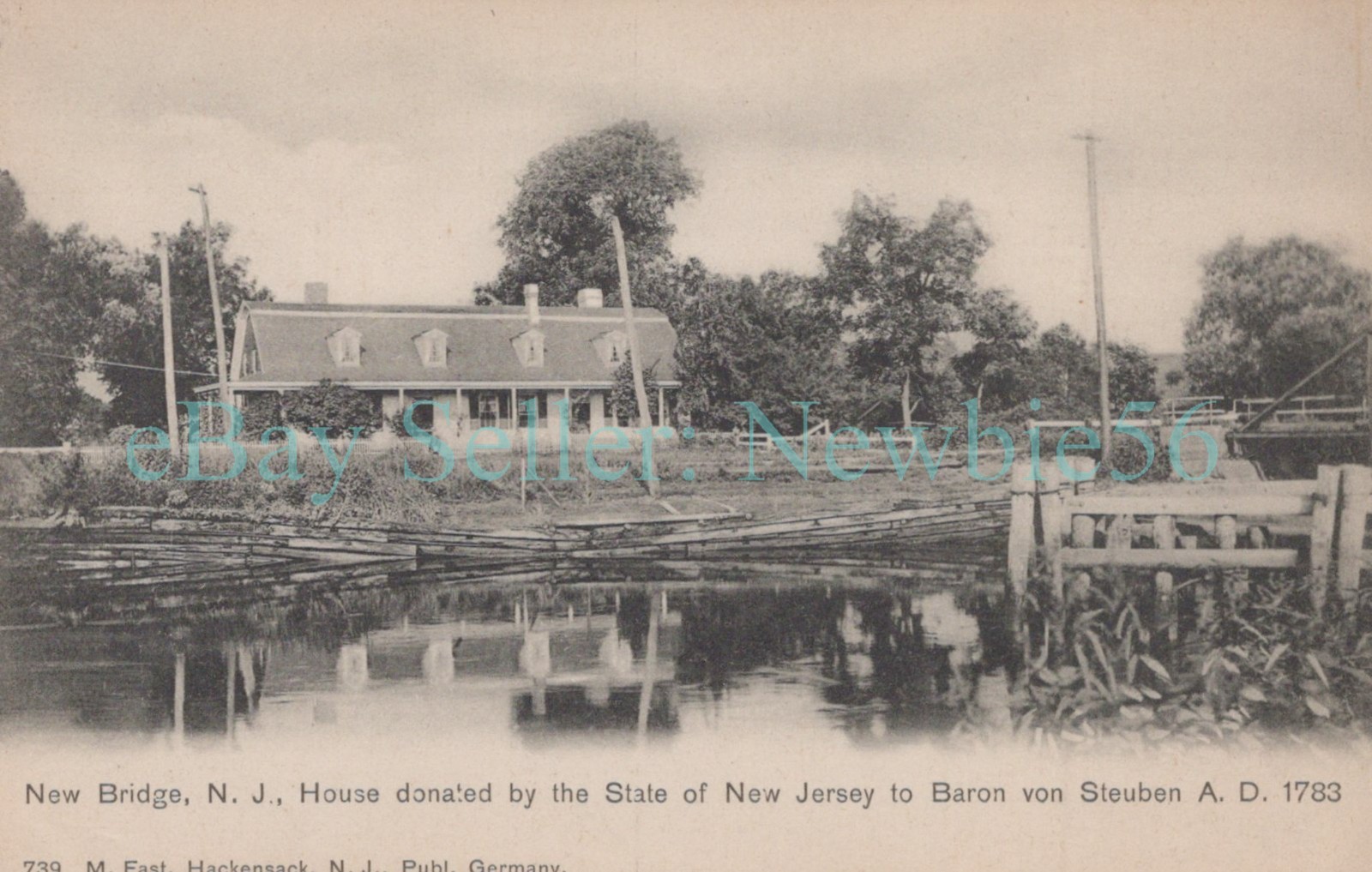 New Bridge NJ – BARON VON STEUBEN HOME – Postcard Revolutionary War/Hackensack
