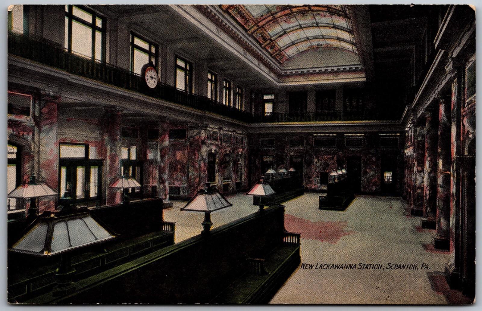 Postcard Scranton Pa Pennsylvania Interior View New Lackawanna Station
