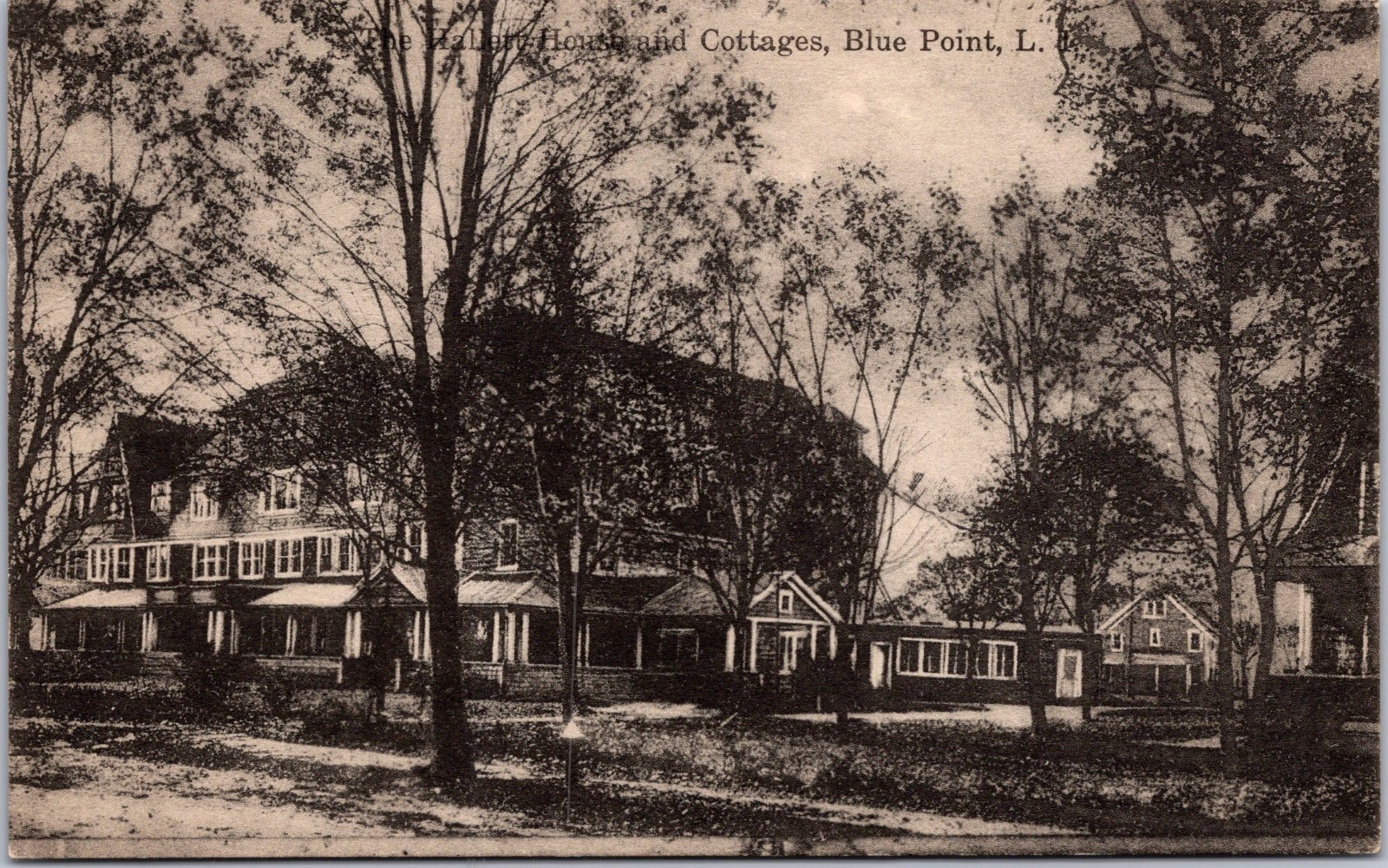 PC6440 NY New York LI Long Island Blue Point House and Cottages Scene Postcard