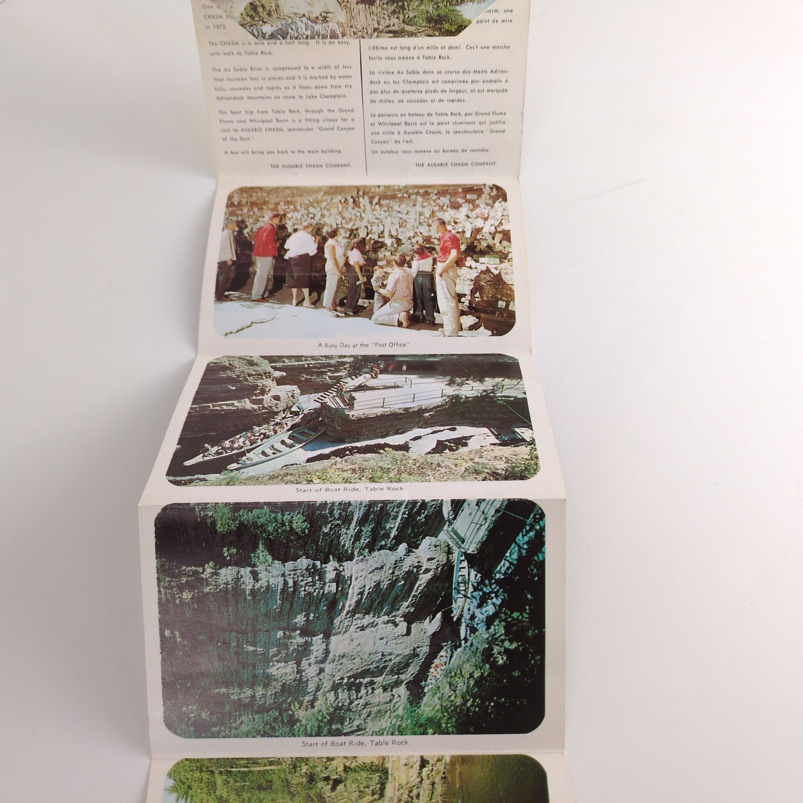 Ausable Chasm New York 1960s Fold-Out Postcards Unused Caverns Caves NY Tourism