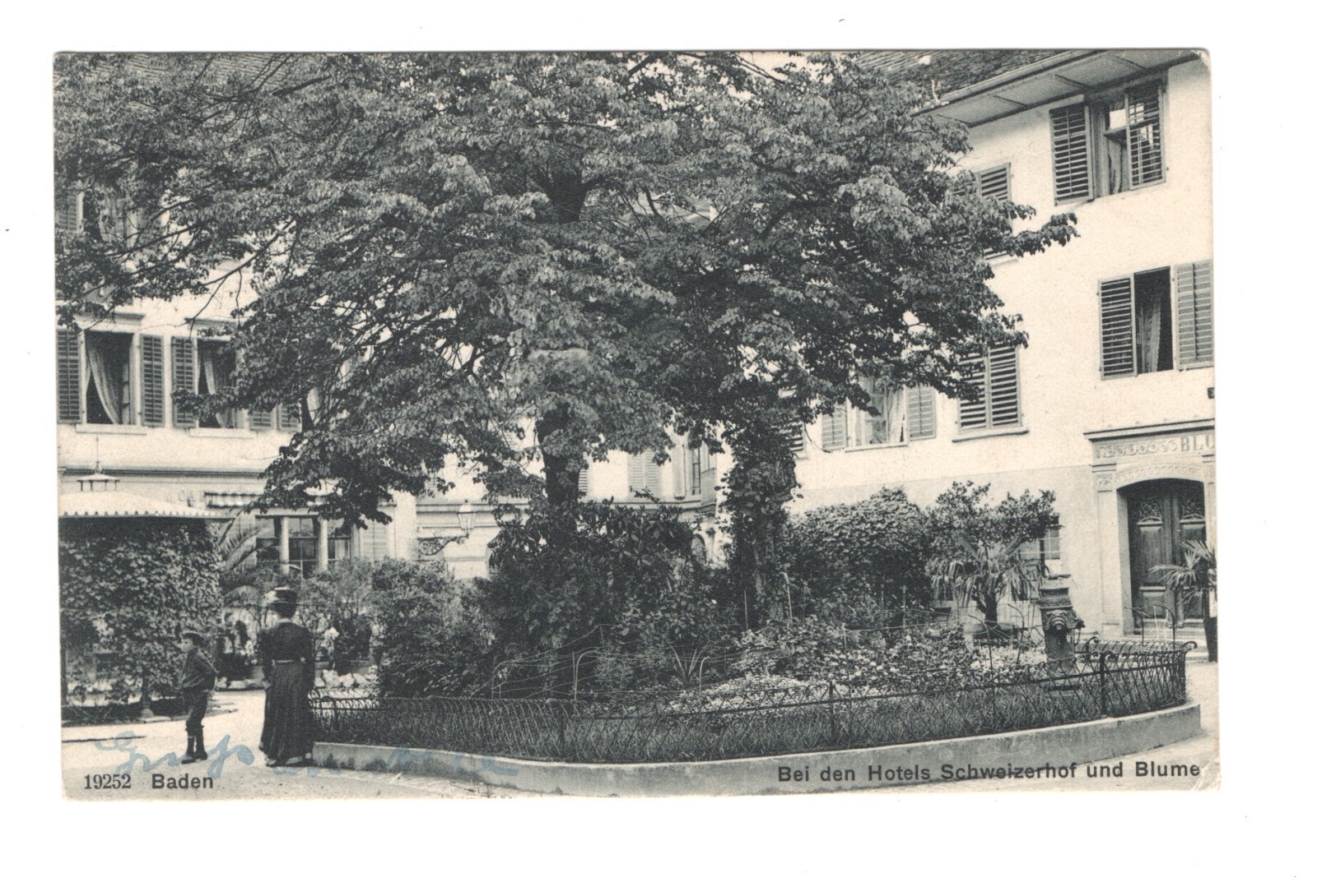 #41 Switzerland Baden Hotel postcard 1911