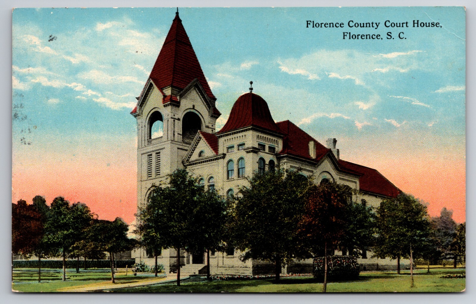 Florence County Court House Florence South Carolina SC c1910 Postcard