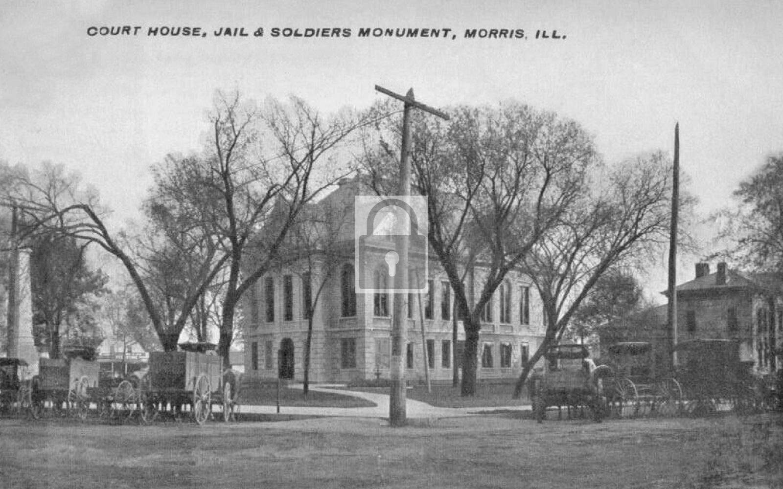 Street View Court House & Jail Morris Illinois IL – Reprint