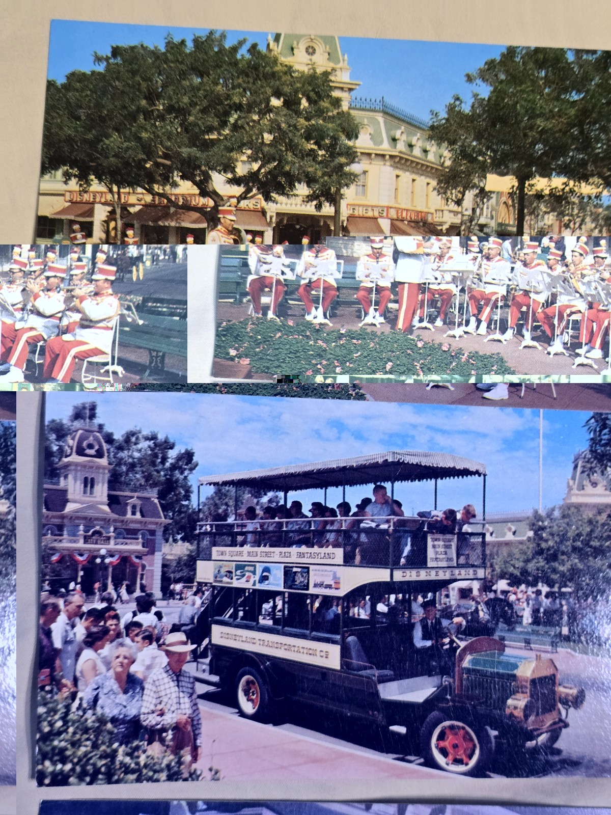 Vintage 1964 Lot of 10 Disneyland Postcard Band Upjohn Co Horseshoe Show Omnibus