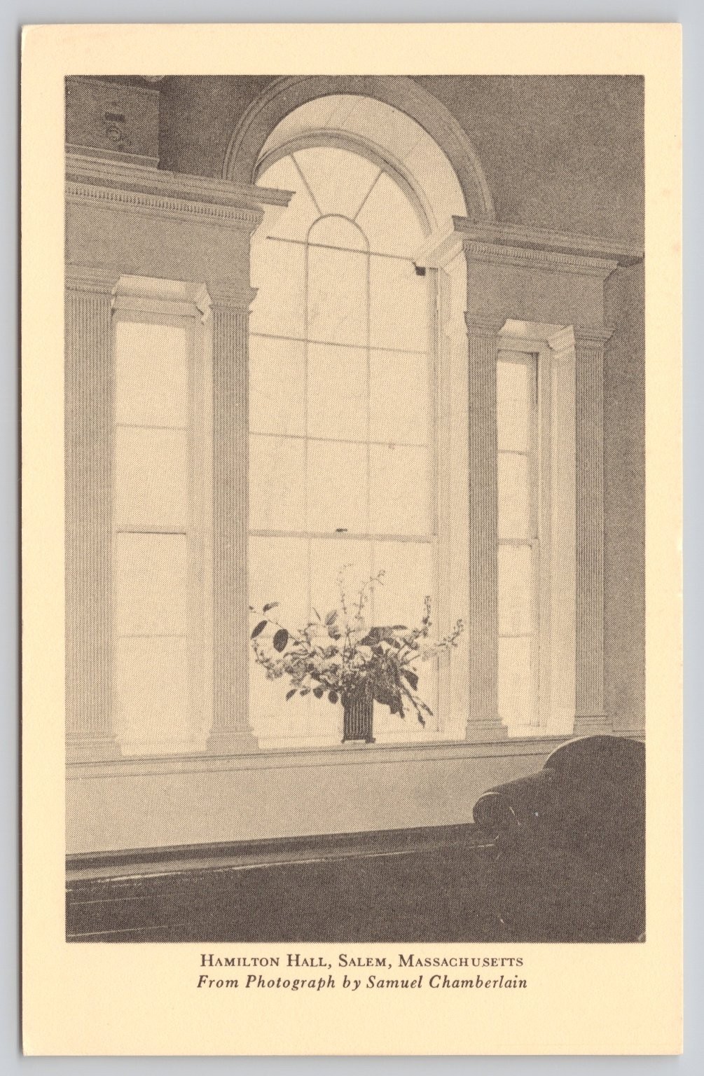 Hamilton Hall Salem MA Postcard Samuel Chamberlain Photography Vintage