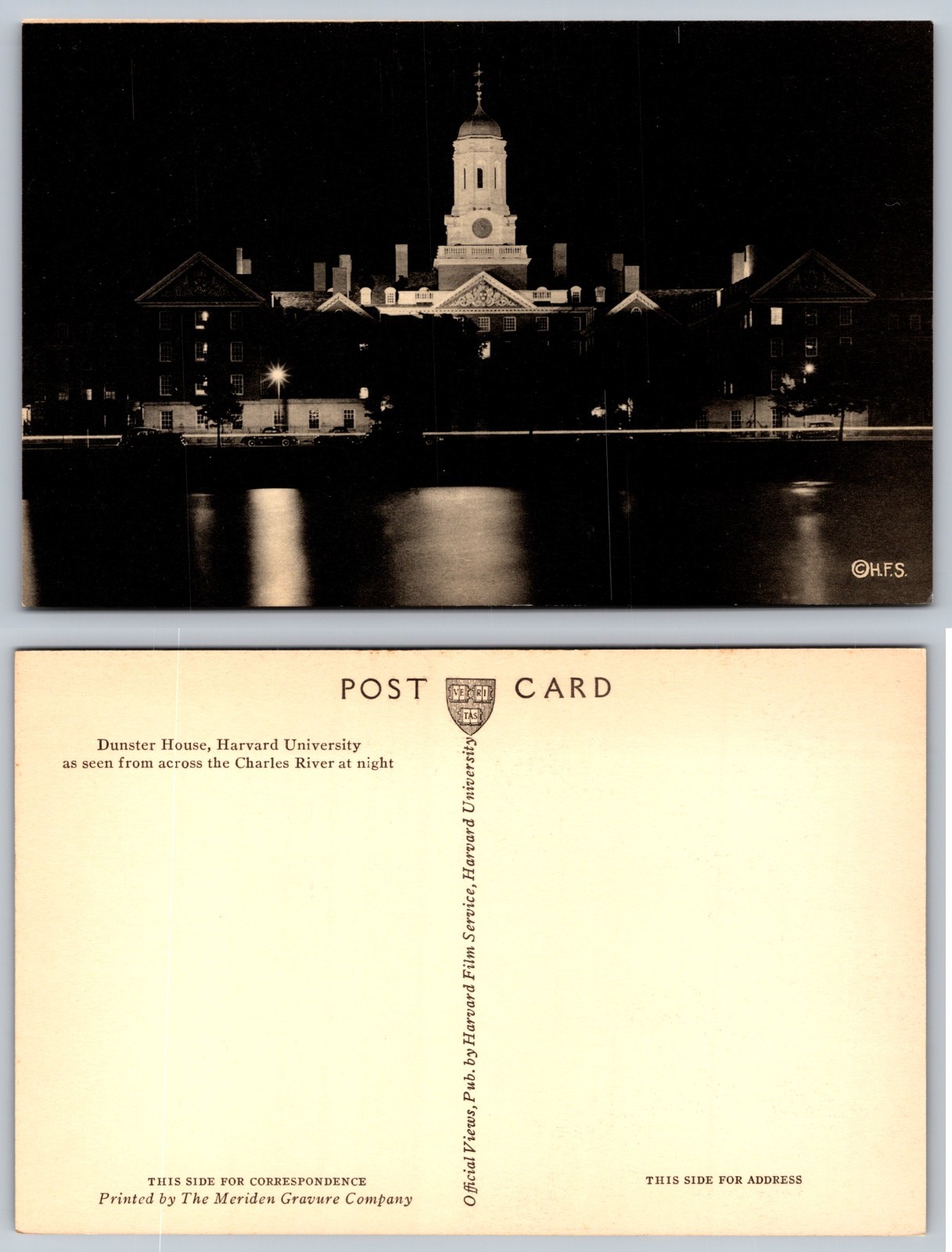 Dunster House Harvard University Night Postcard