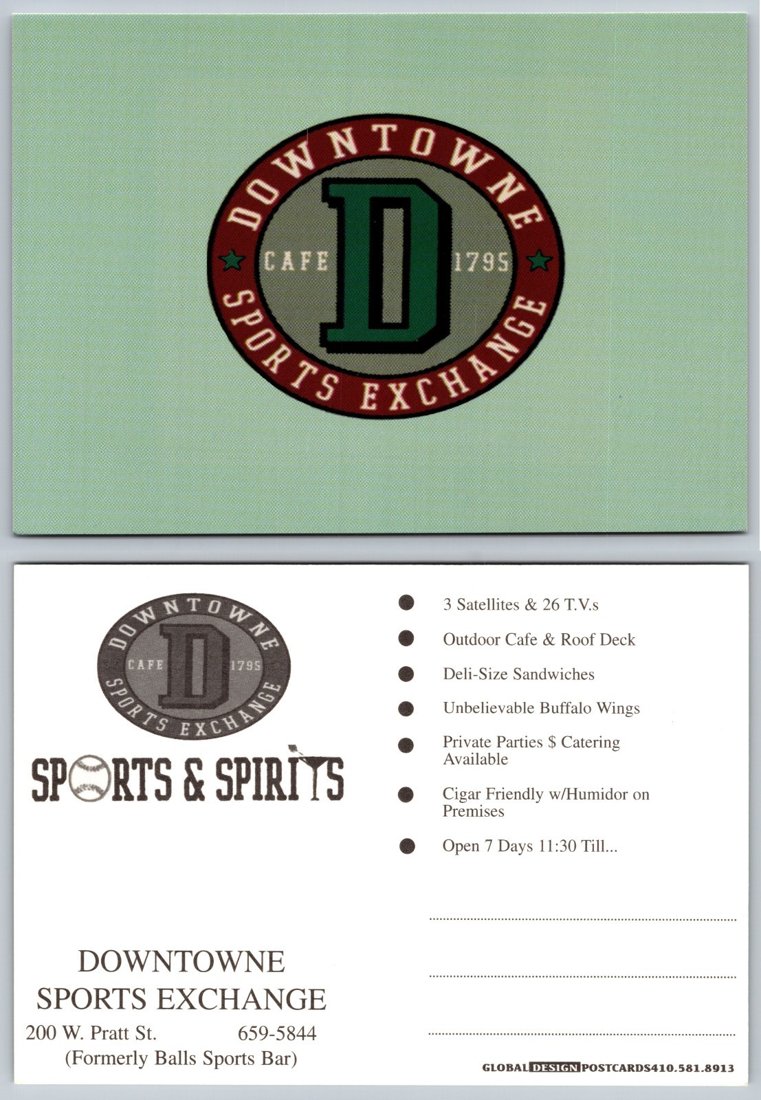 Continental Downtowne Sports Exchange Postcard