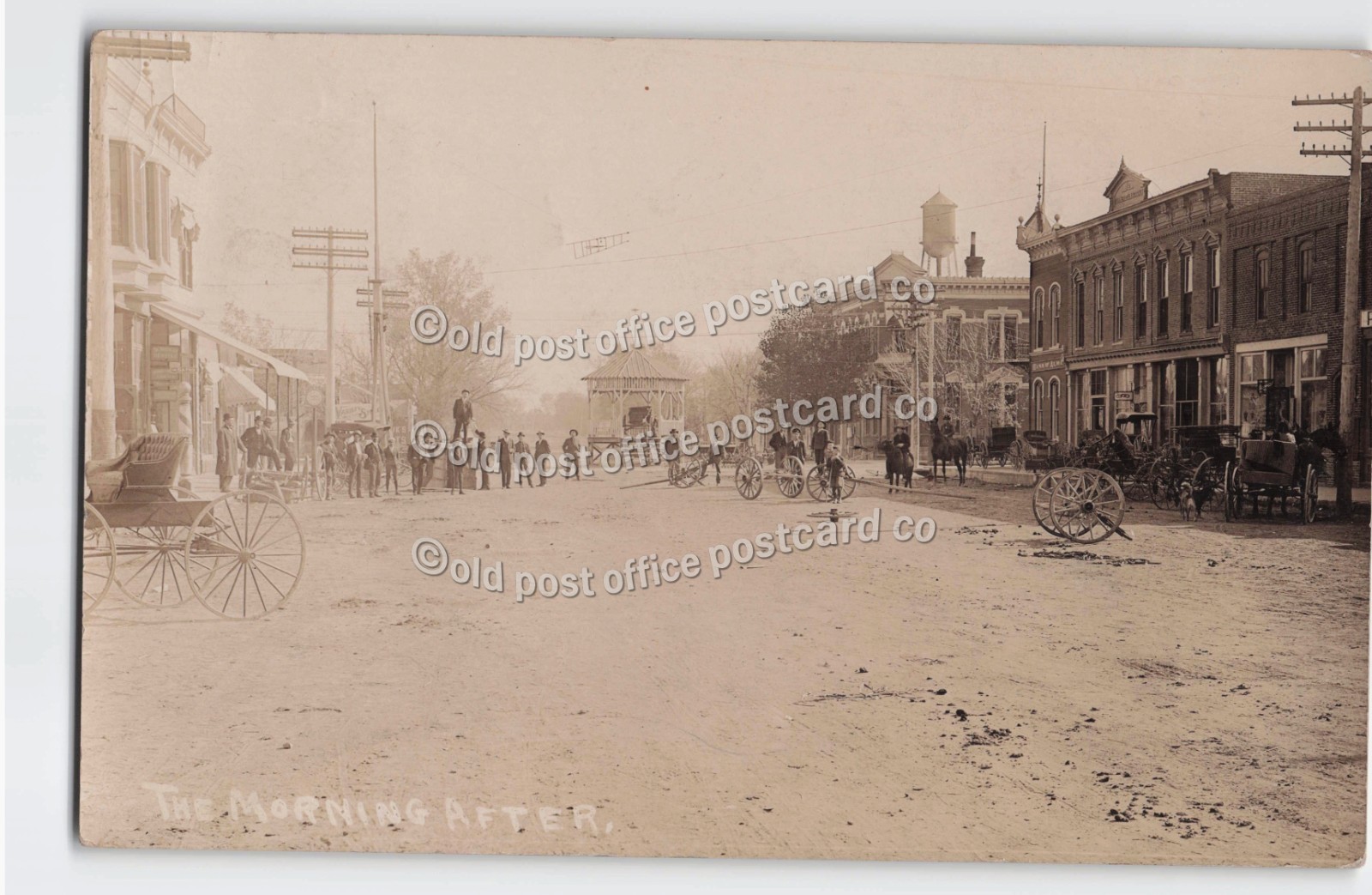 Alma, Nebraska-Main Street-Morning after Halloween-1908-RPPC Real Photo Postcard