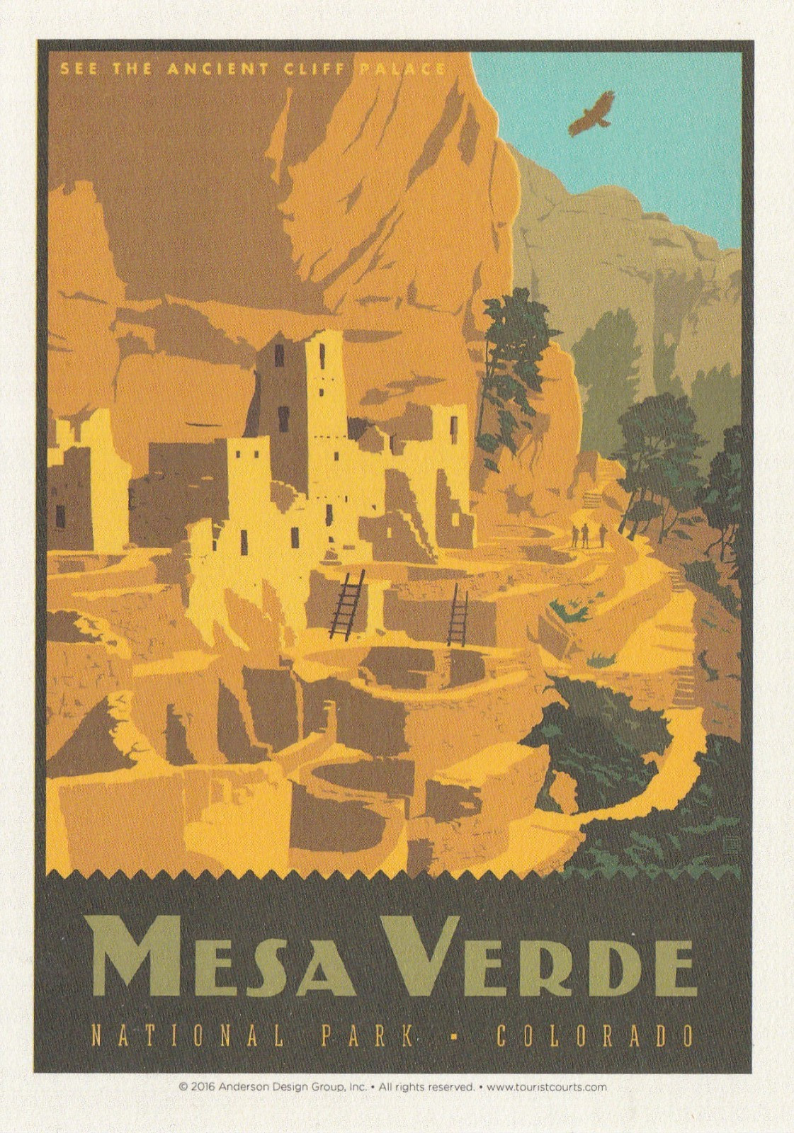 Mesa Verde National Park Colorado Art Poster Postcard