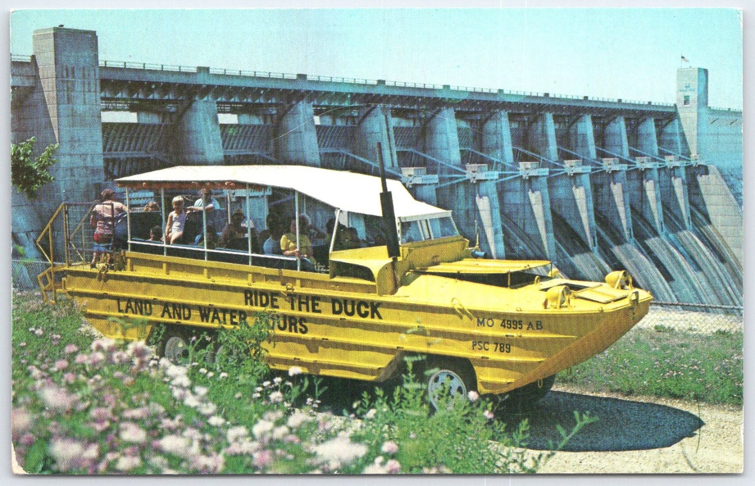 Branson MO Table Rock Dam “Ride the Ducks” Amphibious Tour Postcard