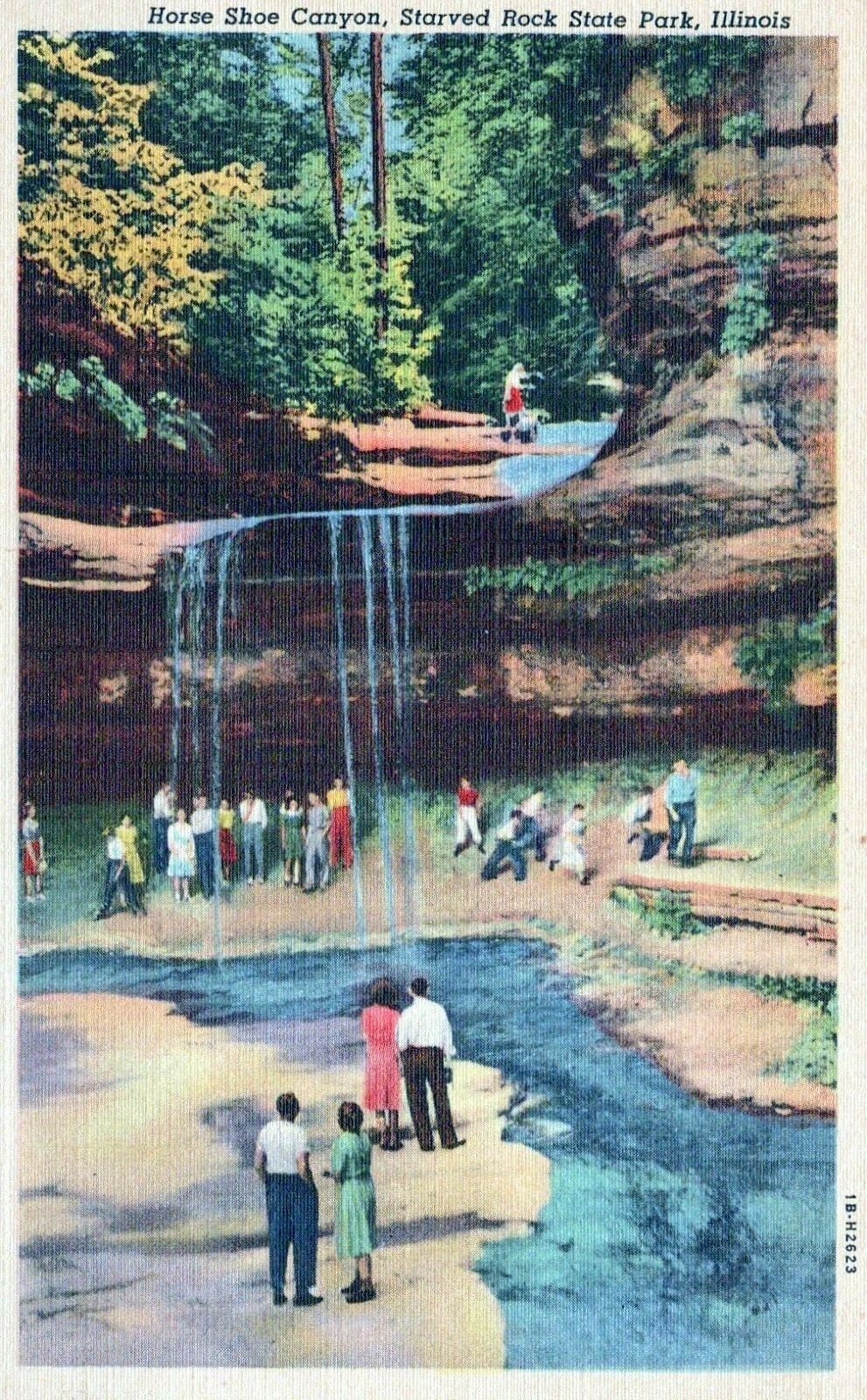 Horse Shoe Canyon Starved Rock State Park Illinois Vintage Linen Post Card