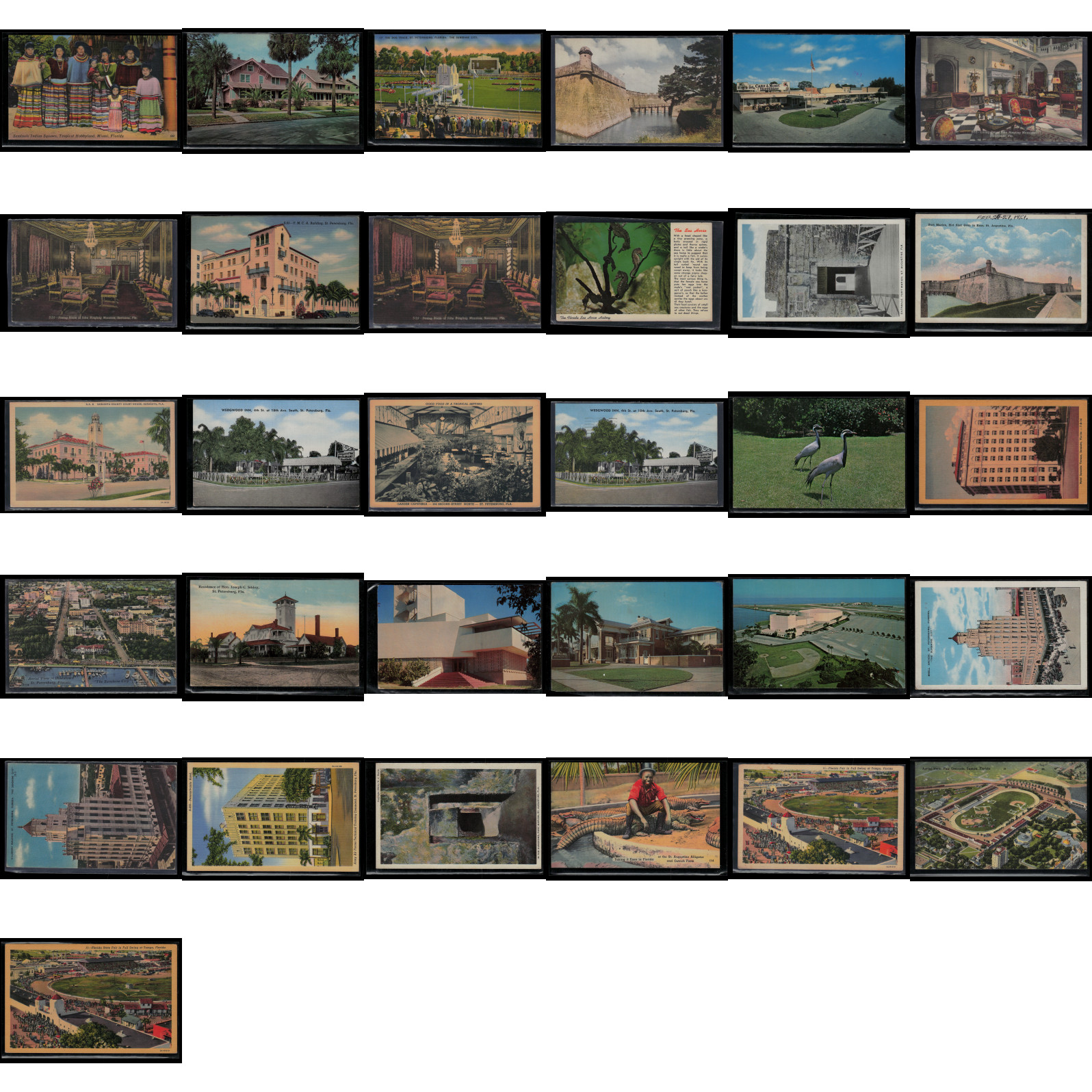 Vintage Lot of 30 Florida Postcards – Old Antique Mixed Cards Collection
