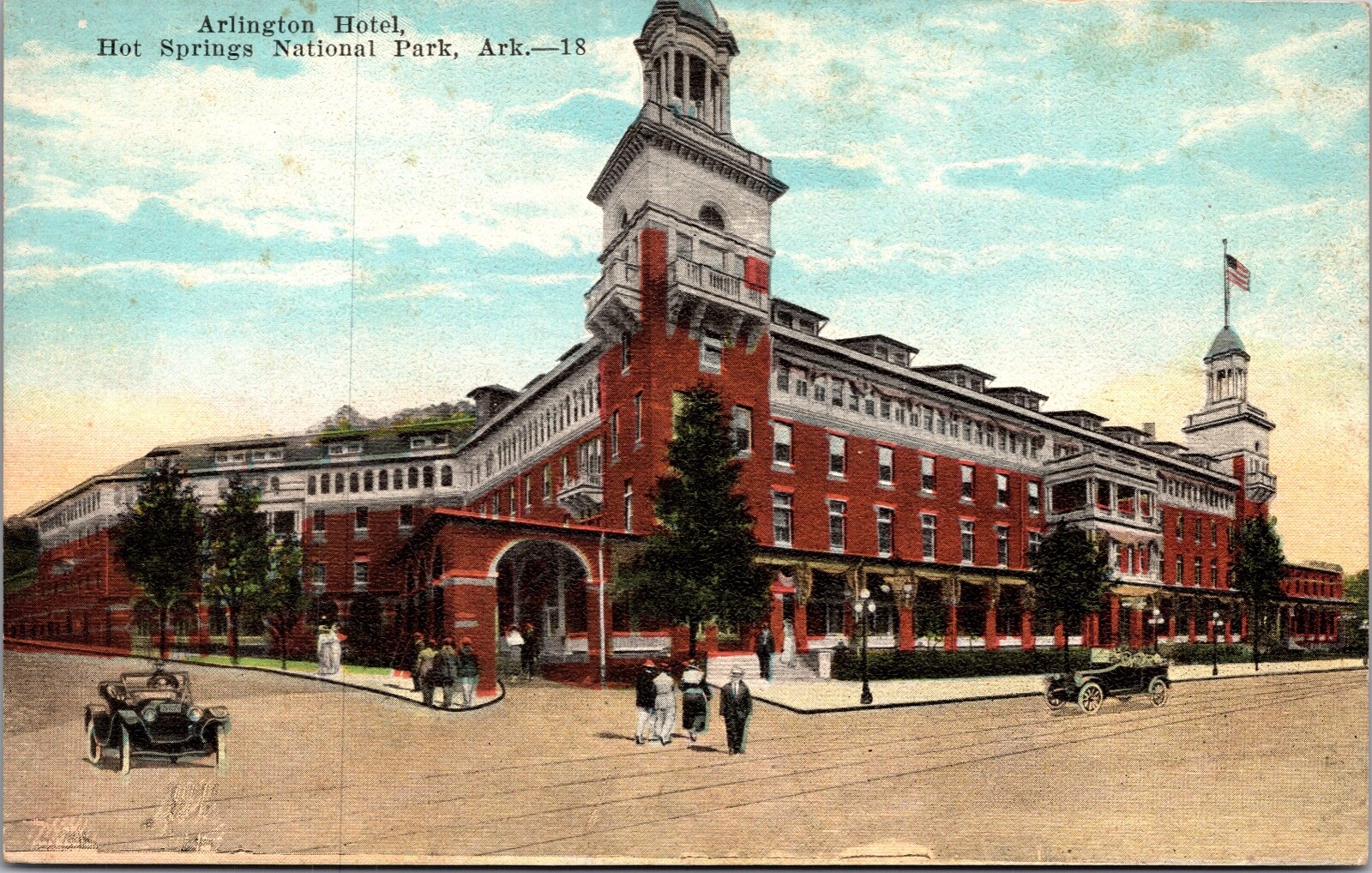 Postcard Arlington Hotel at Hot Springs National Park, Arkansas