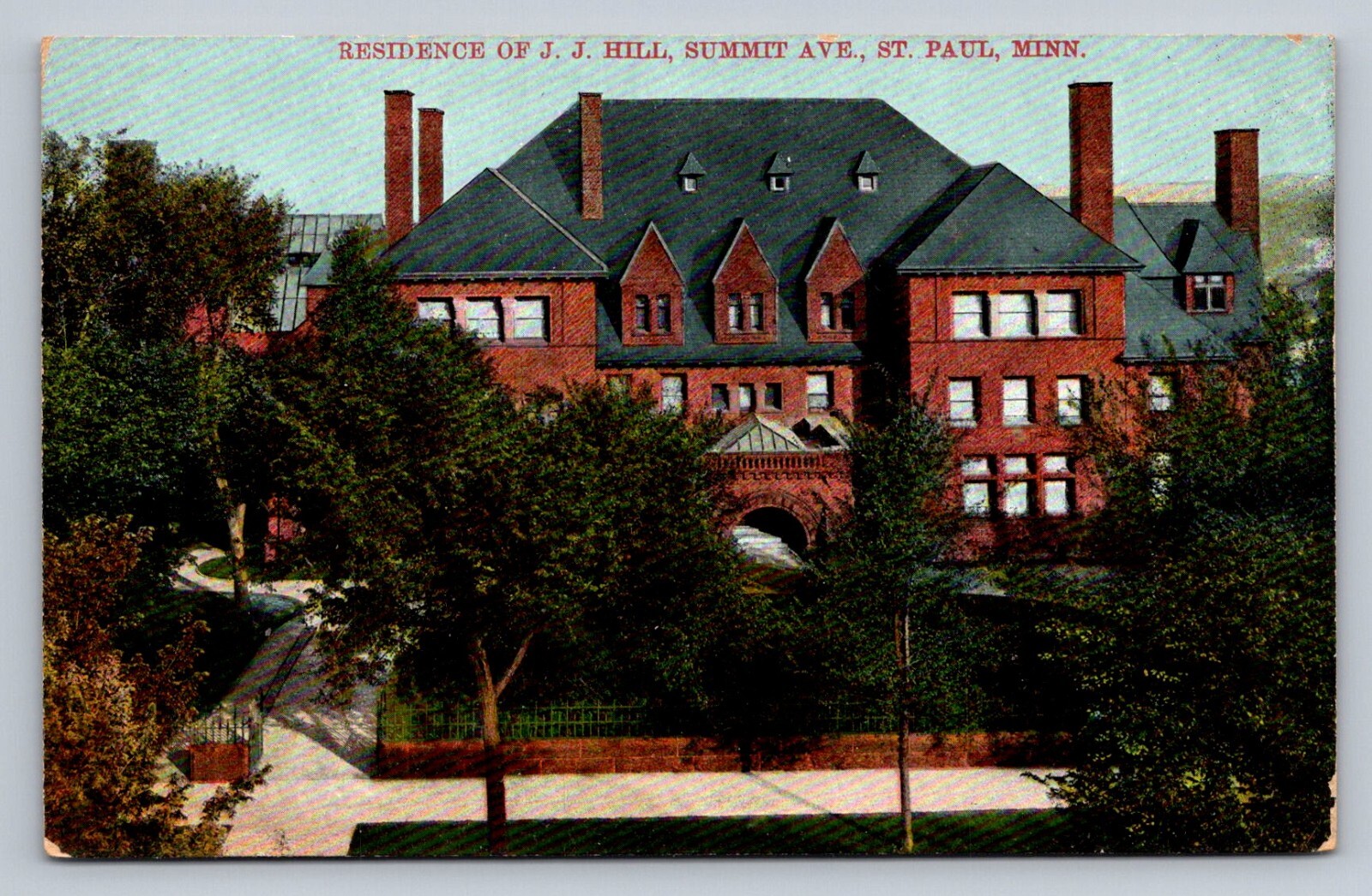Postcard Minnesota St. Paul Residence J.J. Hill Summit Ave Gilded Age E261