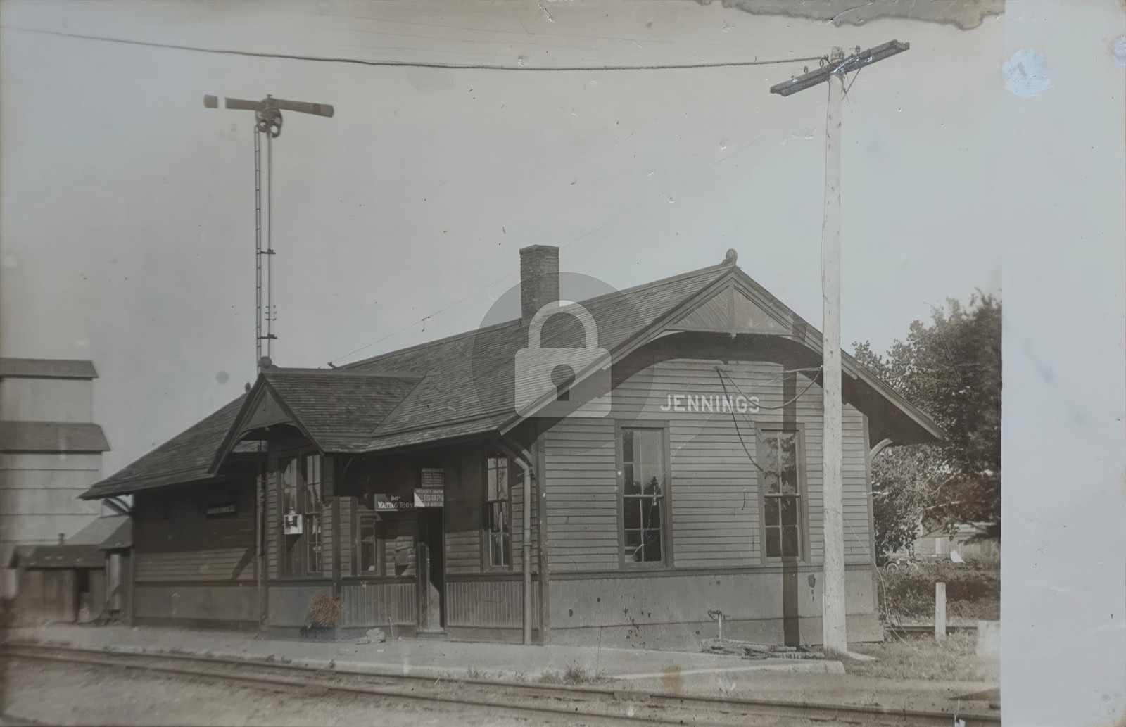 1910 Rock Island Railroad Depot Jennings KS Kansas RPPC Photo Postcard COPY