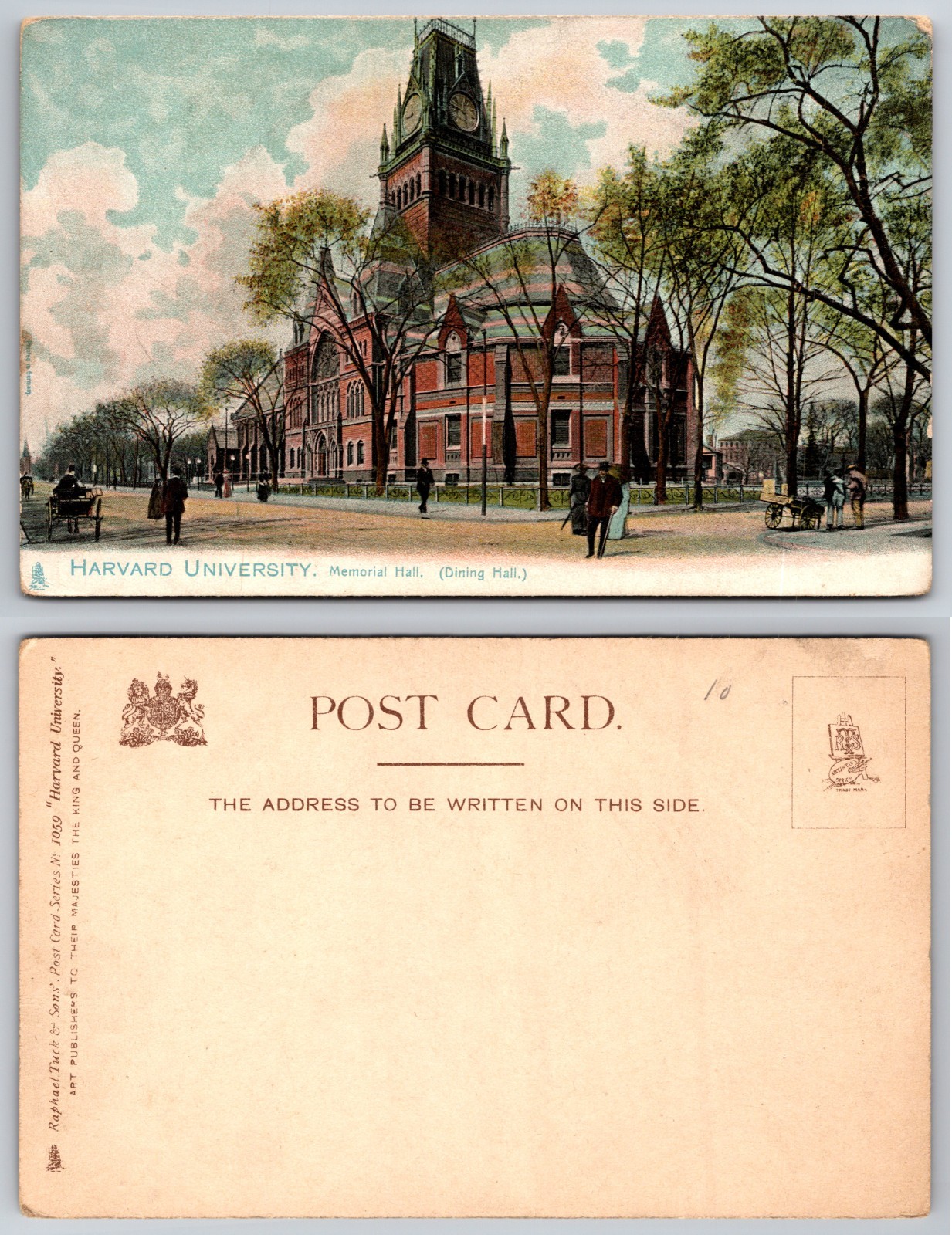Harvard University Memorial Hall Dining Hall Postcard