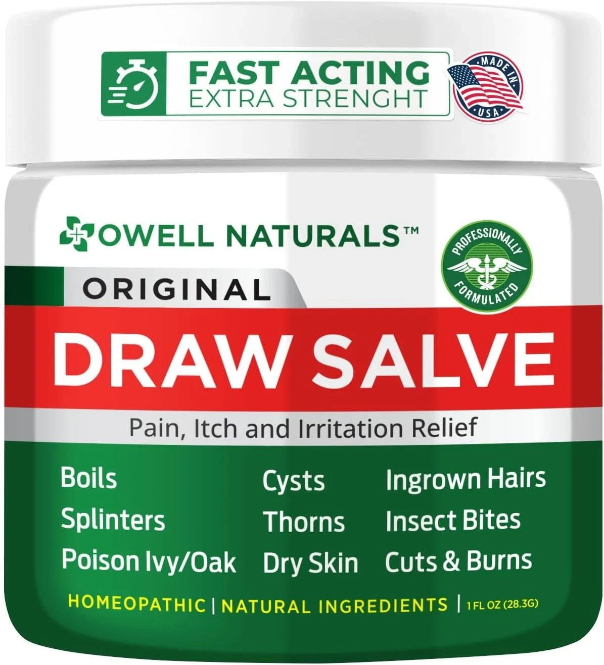 Drawing Salve Ointment 1oz, Ingrown Hair Treatment, Boil & Cyst, Splinter Remove