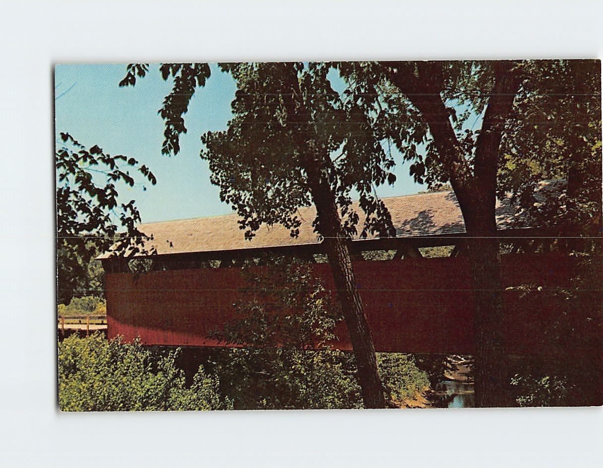 Postcard Covered Bridge in Iowa USA