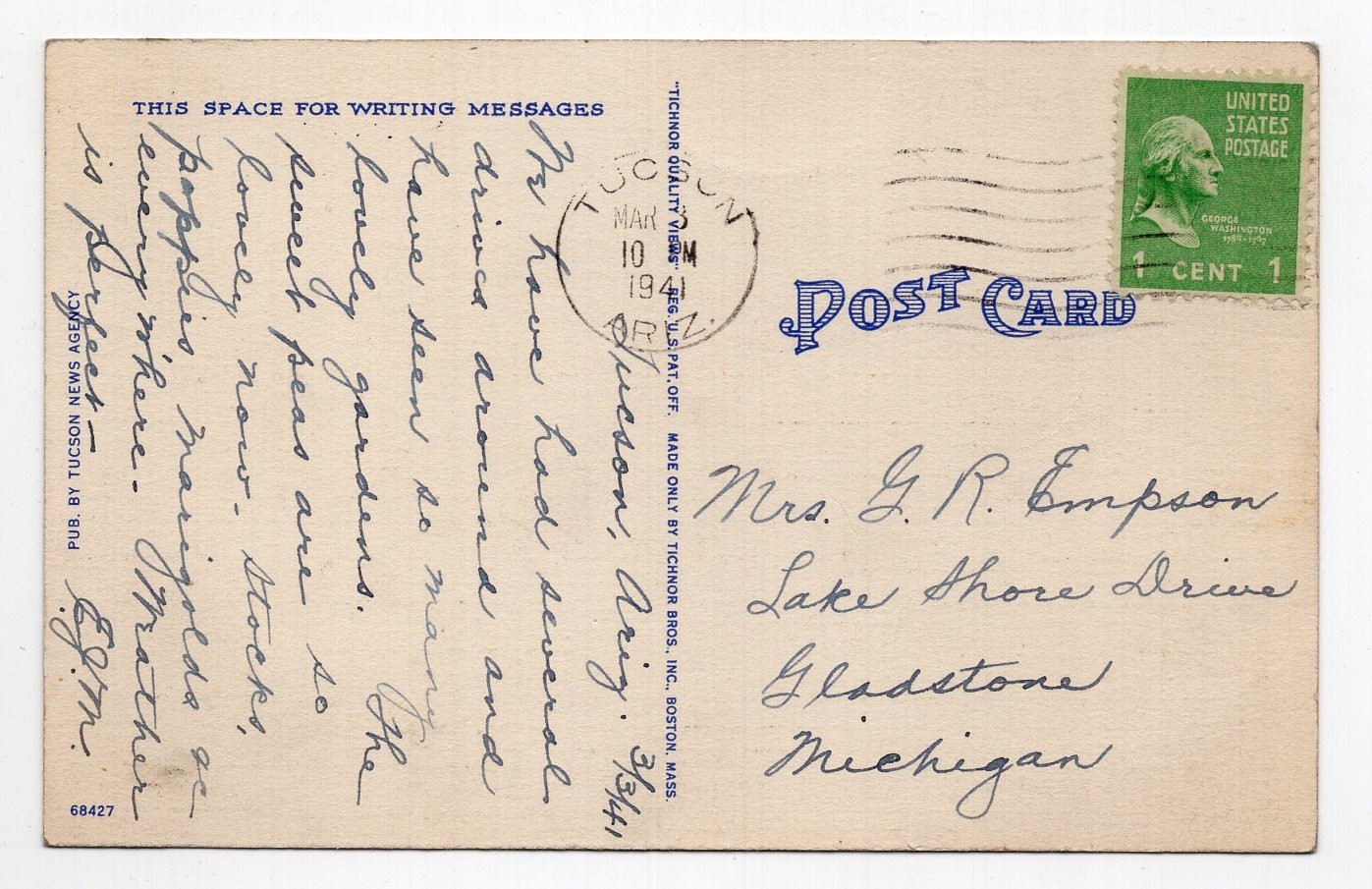 1940s? Linen – CLOSEOUT – Spanish Type Desert Home – Tucson, Arizona
