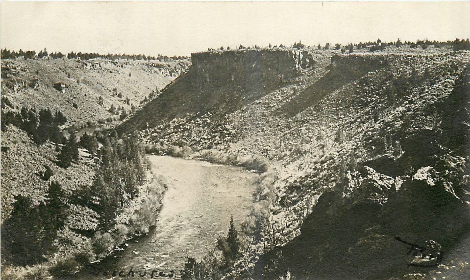 1909 Crooked River Canyon RPPC Postcard Redmond Oregon Landscape