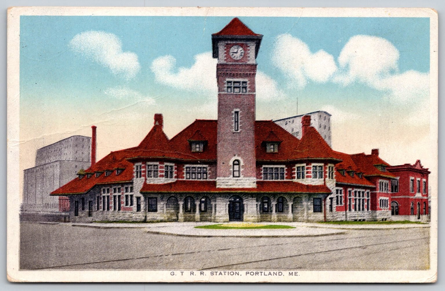 Grand Trunk Railway Station Portland ME Postcard Chisholm Bros c1910s E90