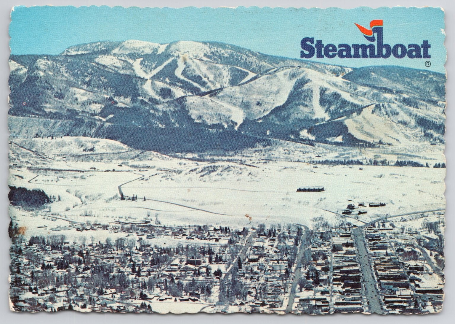 Vtg 1975 Steamboat Springs CO Ski Resort Aerial View Postcard Mt. Werner
