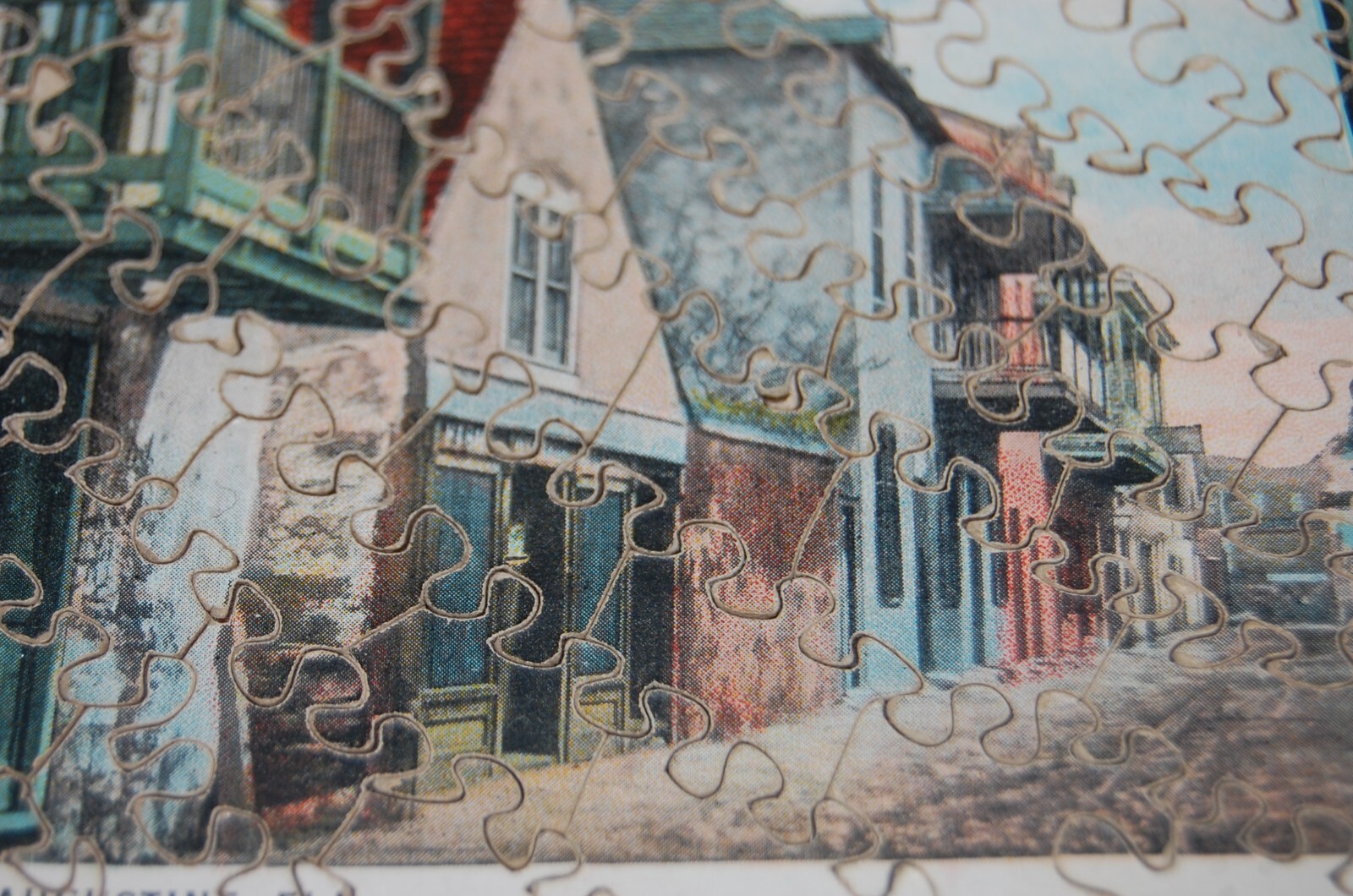 ANTIQUE 1919 ST AUGUSTINE, FL: “Charlotte Street” WOOD PUZZLE