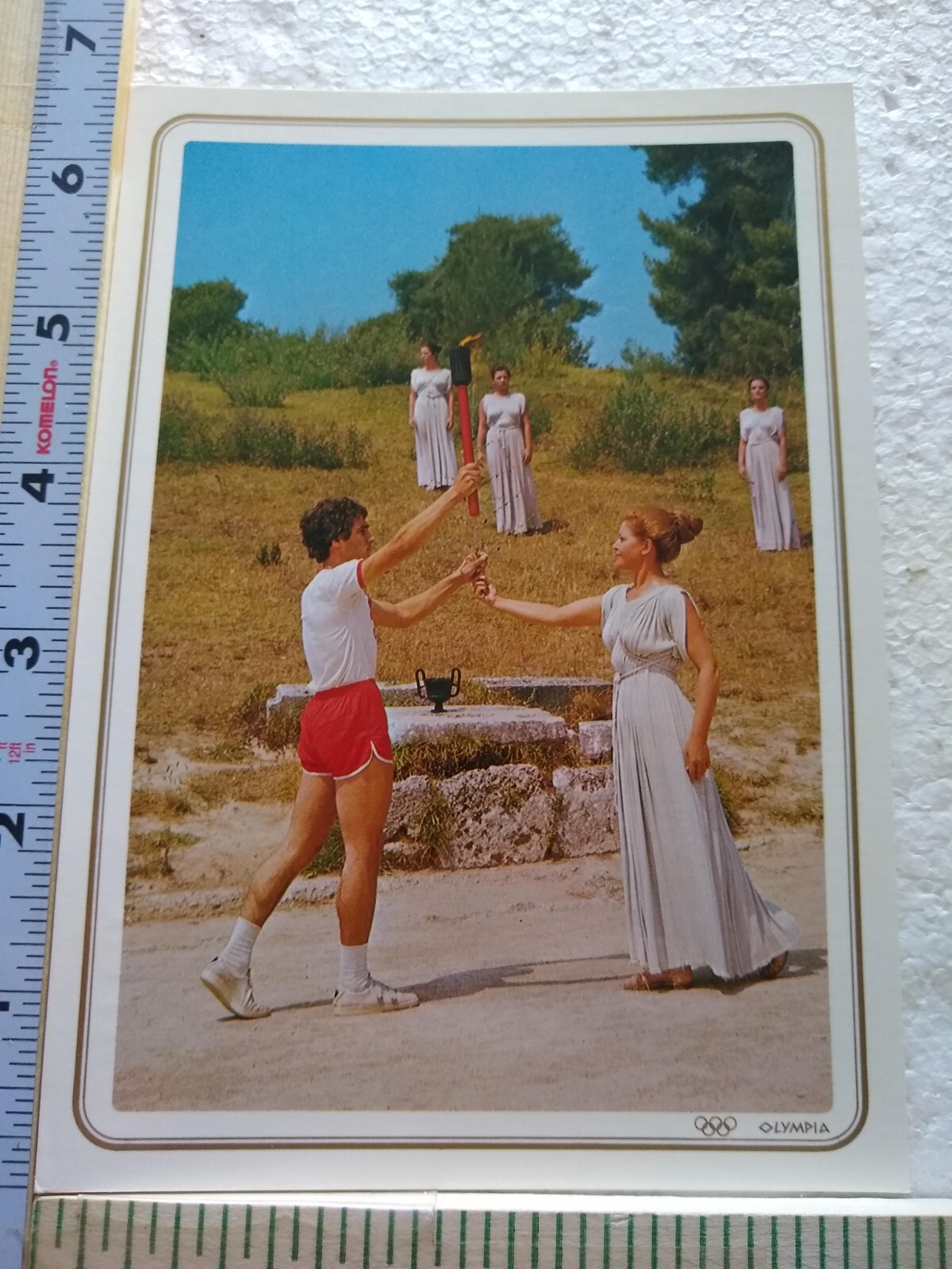 Postcard Olympic Flame Olympia Greece