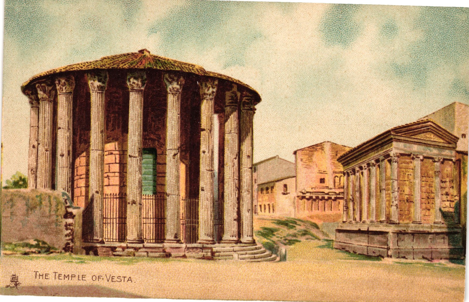 Temple of Vesta Rome Italy Antique Raphael Tuck Postcard