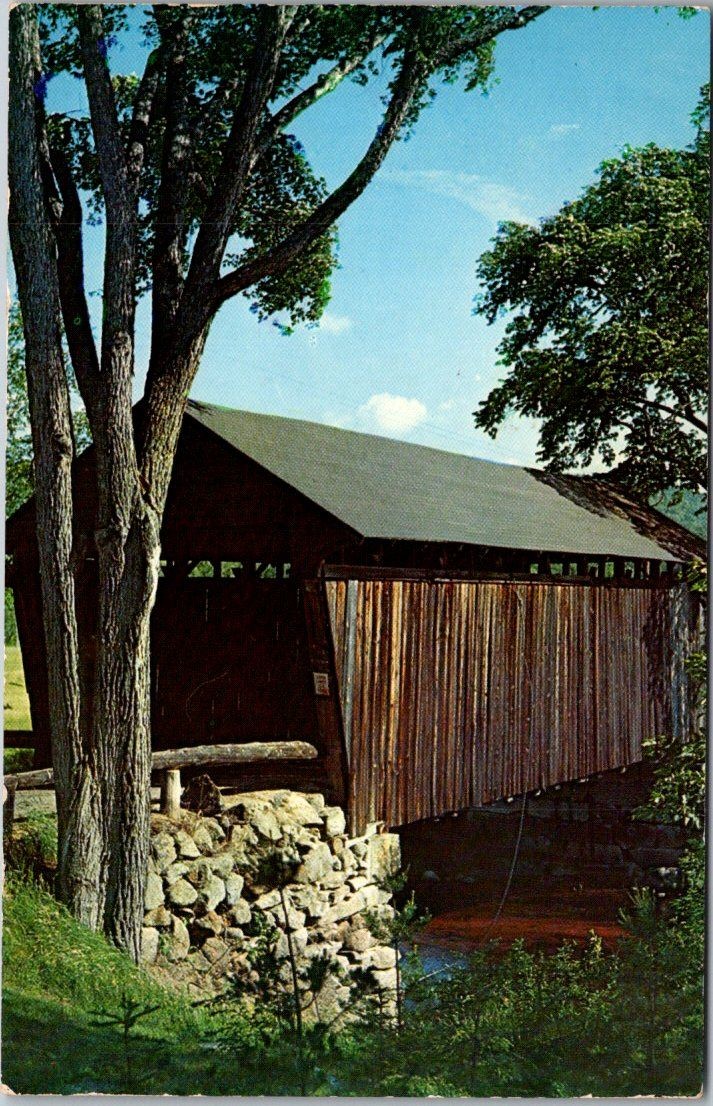 Koppel Color Cards Postcard Old Covered Bridge Bradford New Hampshire B42