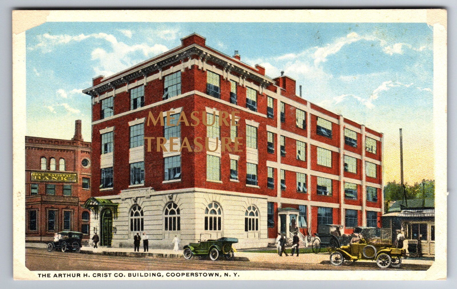 C.1920 COOPERSTOWN NY NEW YORK ARTHUR H. CRIST CO. PRINTING BLDG Postcard P75
