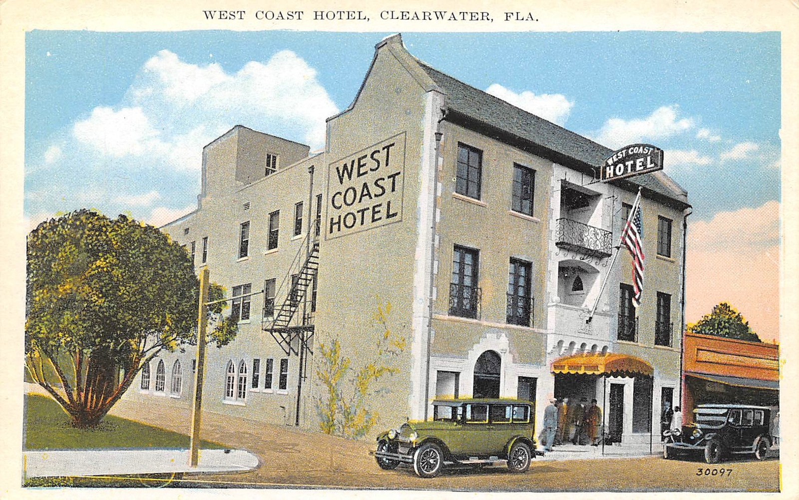 West Coast Hotel Clearwater Florida 1920c postcard