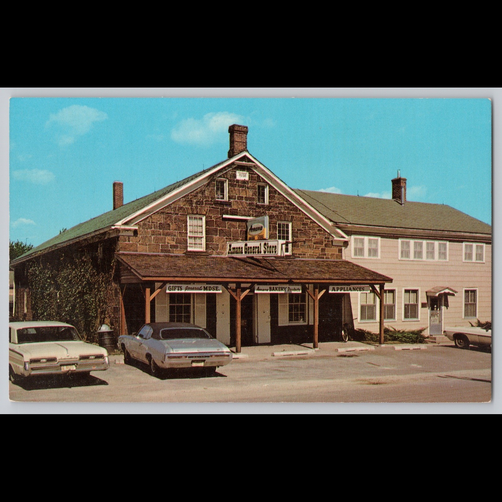 Postcard Amana General Store Iowa Retail Architecture