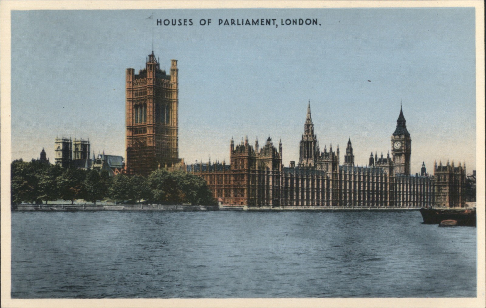 London, United Kingdom Houses of Parliament Original Vintage Postcard