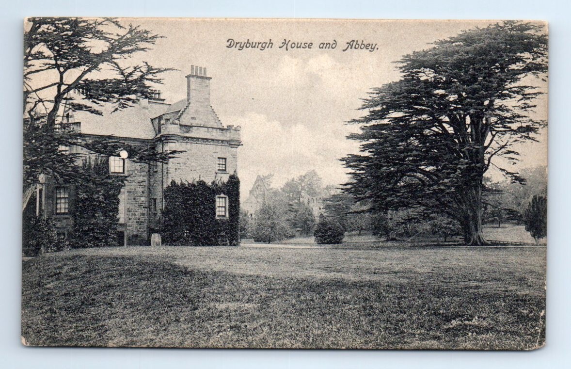 Dryburgh House and Abbey St Boswells Roxburghshire Scotland Postcard c.1910