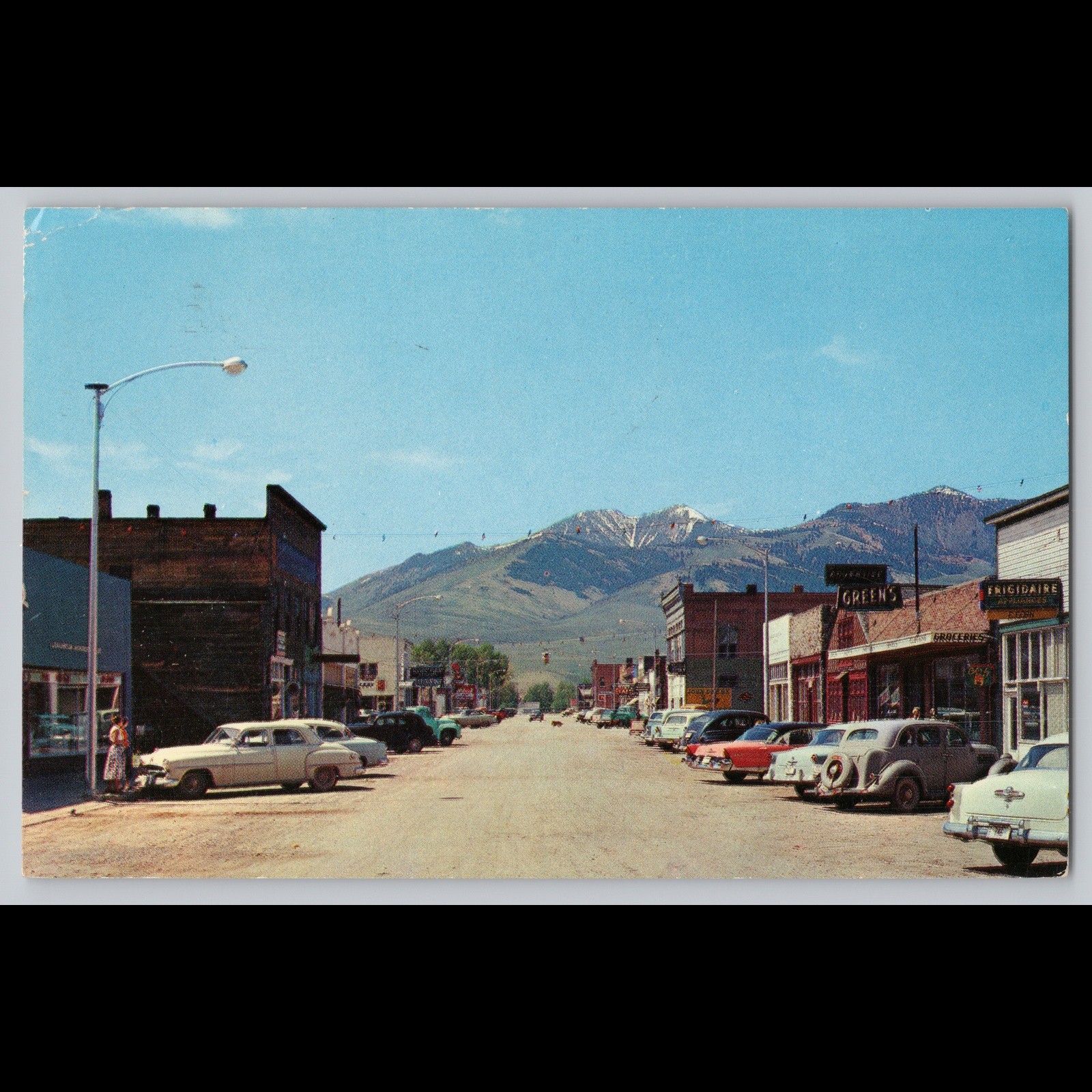 Postcard Main Street Mackay Idaho Scenic View