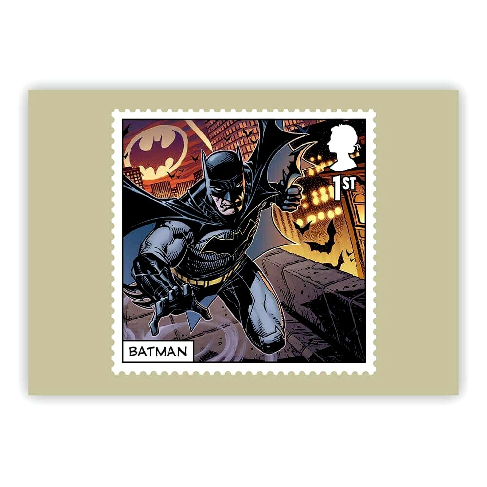 DC UNIVERSE, BATMAN, ORIGINAL ROYAL MAIL POSTCARD, YEAR 2021