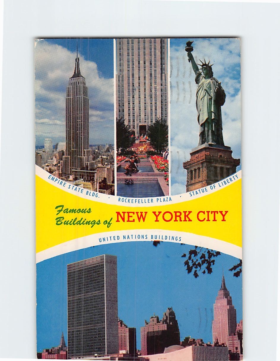 Postcard Famous Places and Landmarks in New York City New York USA