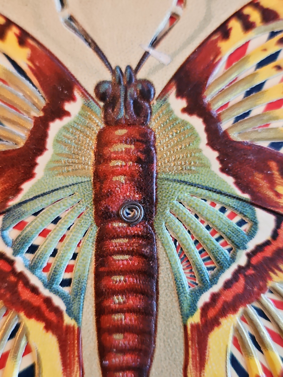 Easter Antique Postcard Mechanical Kaleidoscope Butterfly International Art 1911