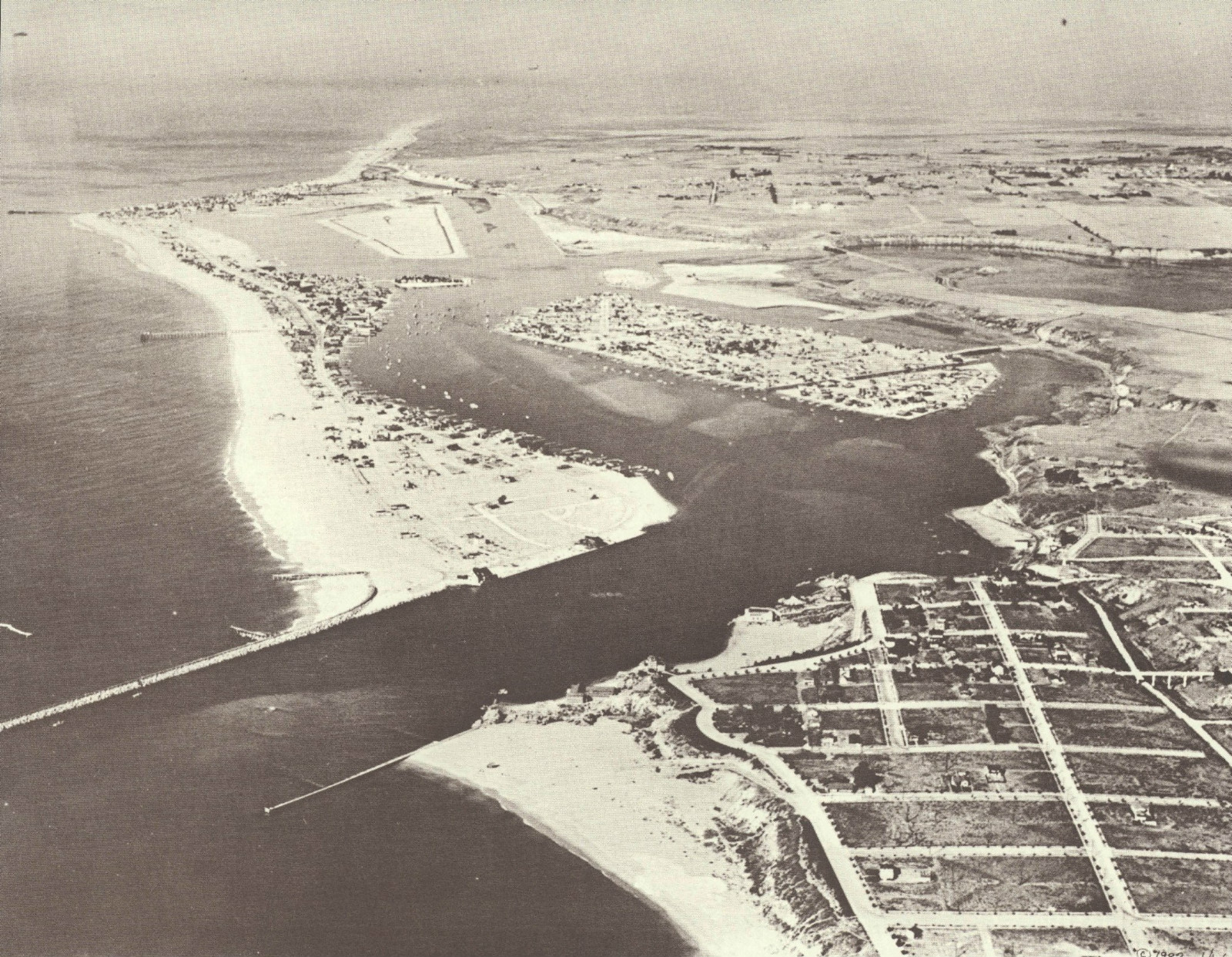 NEWPORT BEACH Aerial PENINSULA Harbor BALBOA 1930’s Photo Print 967 11″ x 14″