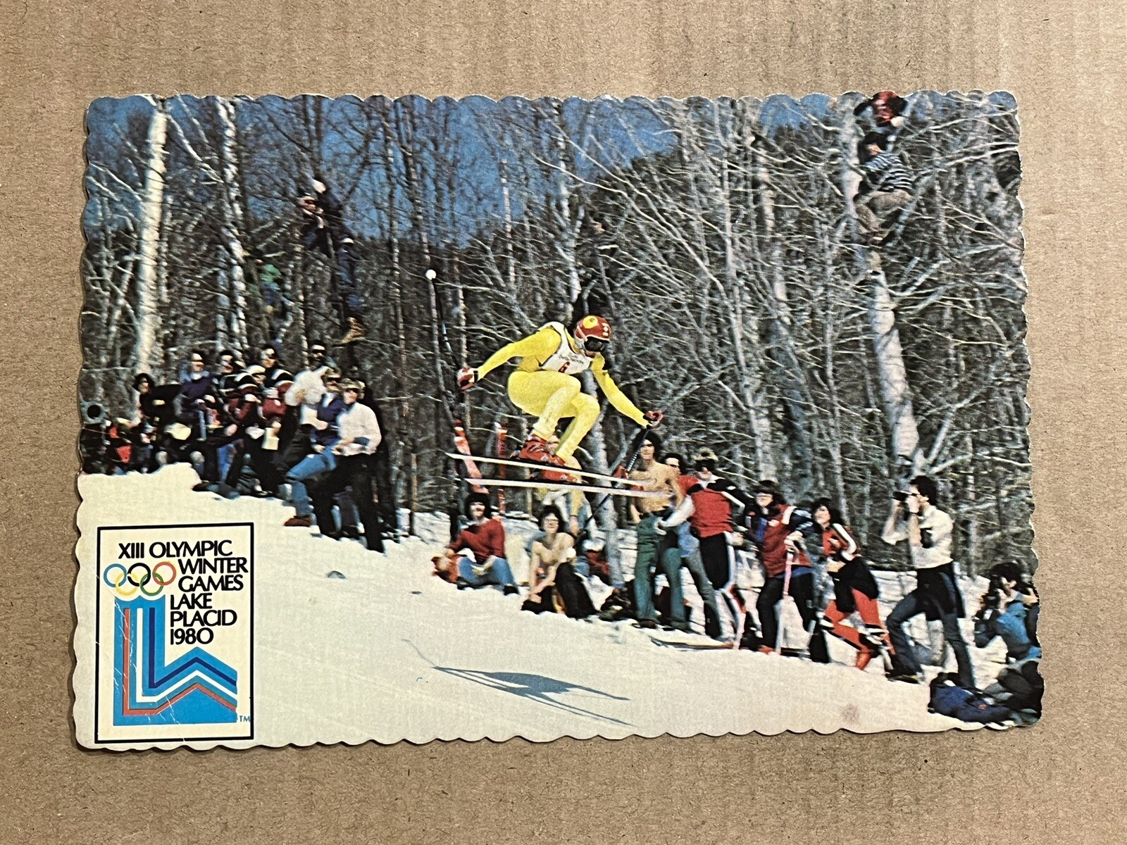Postcard Lake Placid NY Whiteface Mountain Downhill Skiing 1980 Winter Olympics