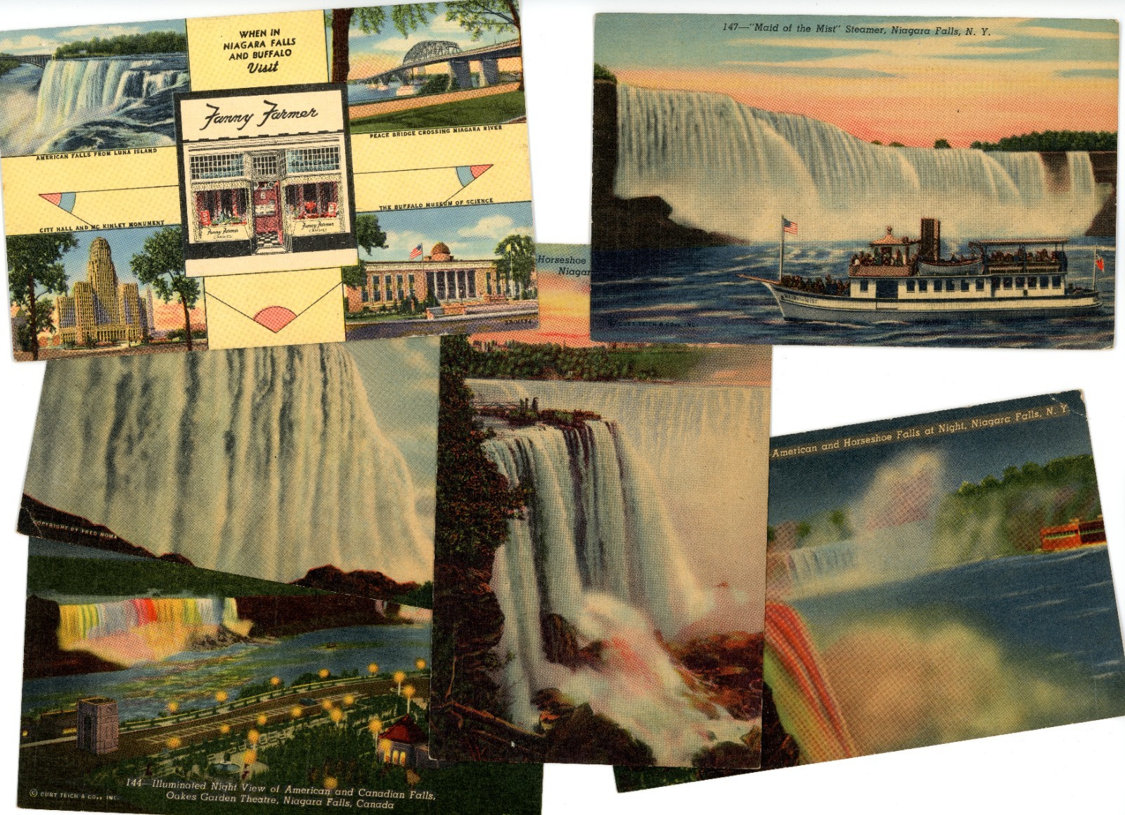 Postcard Lot NIAGARA FALLS, NY Linen No Border Unposted Lot/6