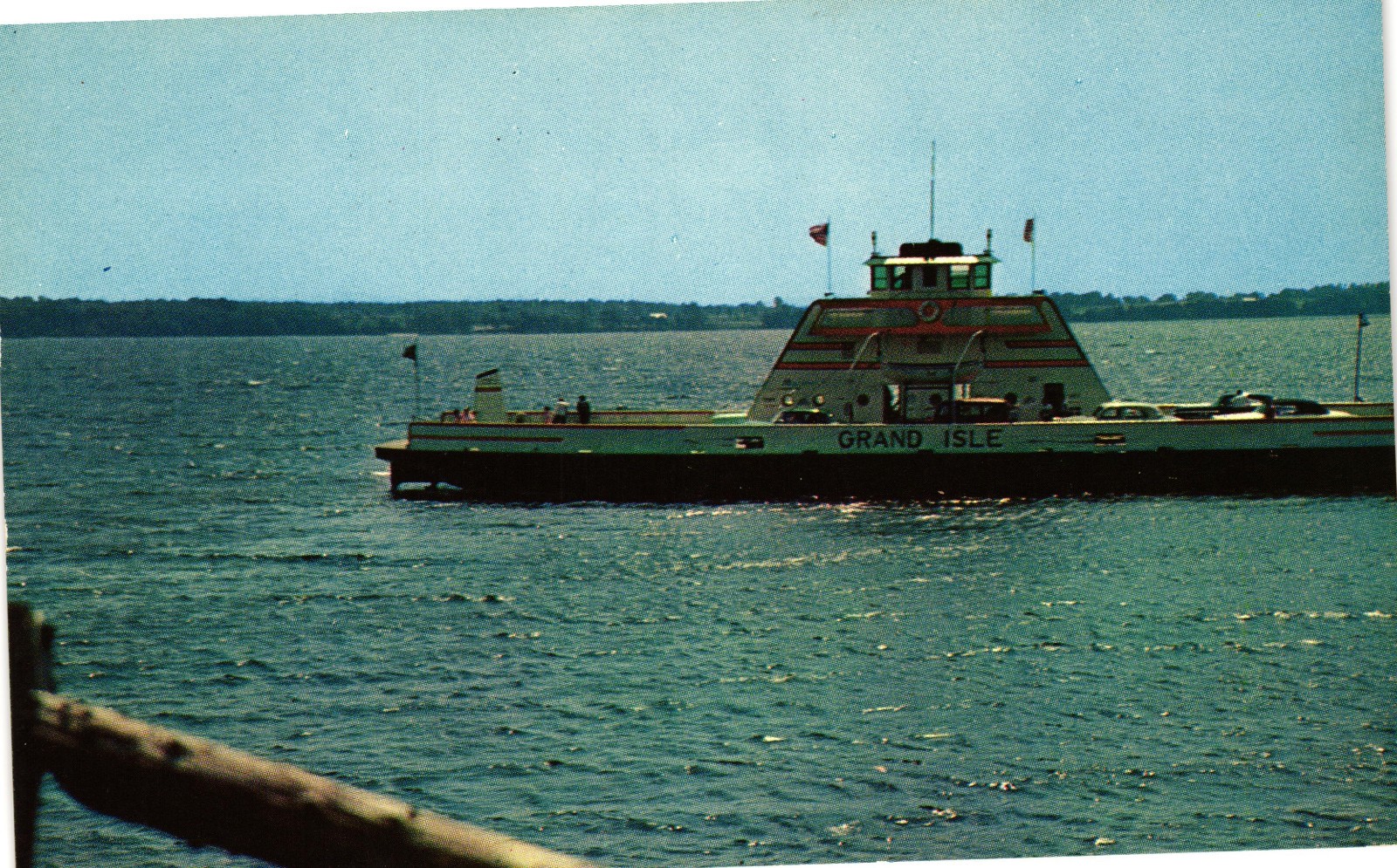 Grand Isle Ferry Plattsburgh NY Lake Champlain Vermont Chrome Postcard