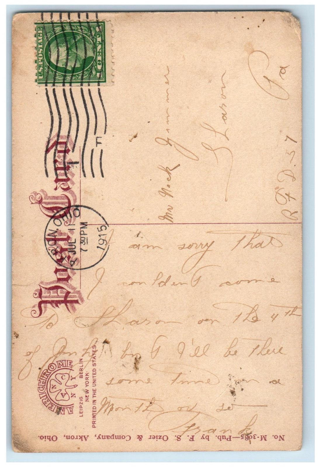1915 The Feeder at Louis Young’s Akron Ohio OH Antique Posted Postcard