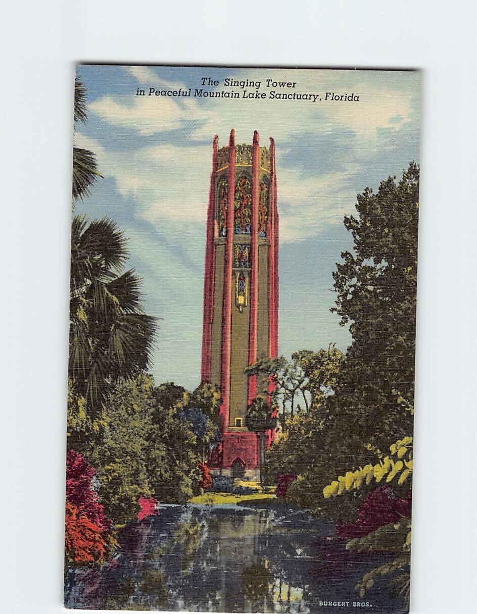 Postcard Singing Tower Lake Wales Florida USA