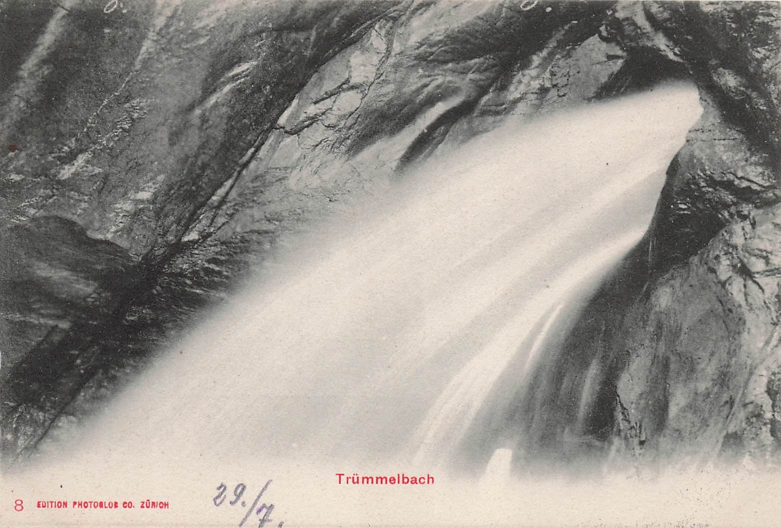 Trummelbach Falls Early 1900s Switzerland Alps Souvenir Vtg Postcard H56