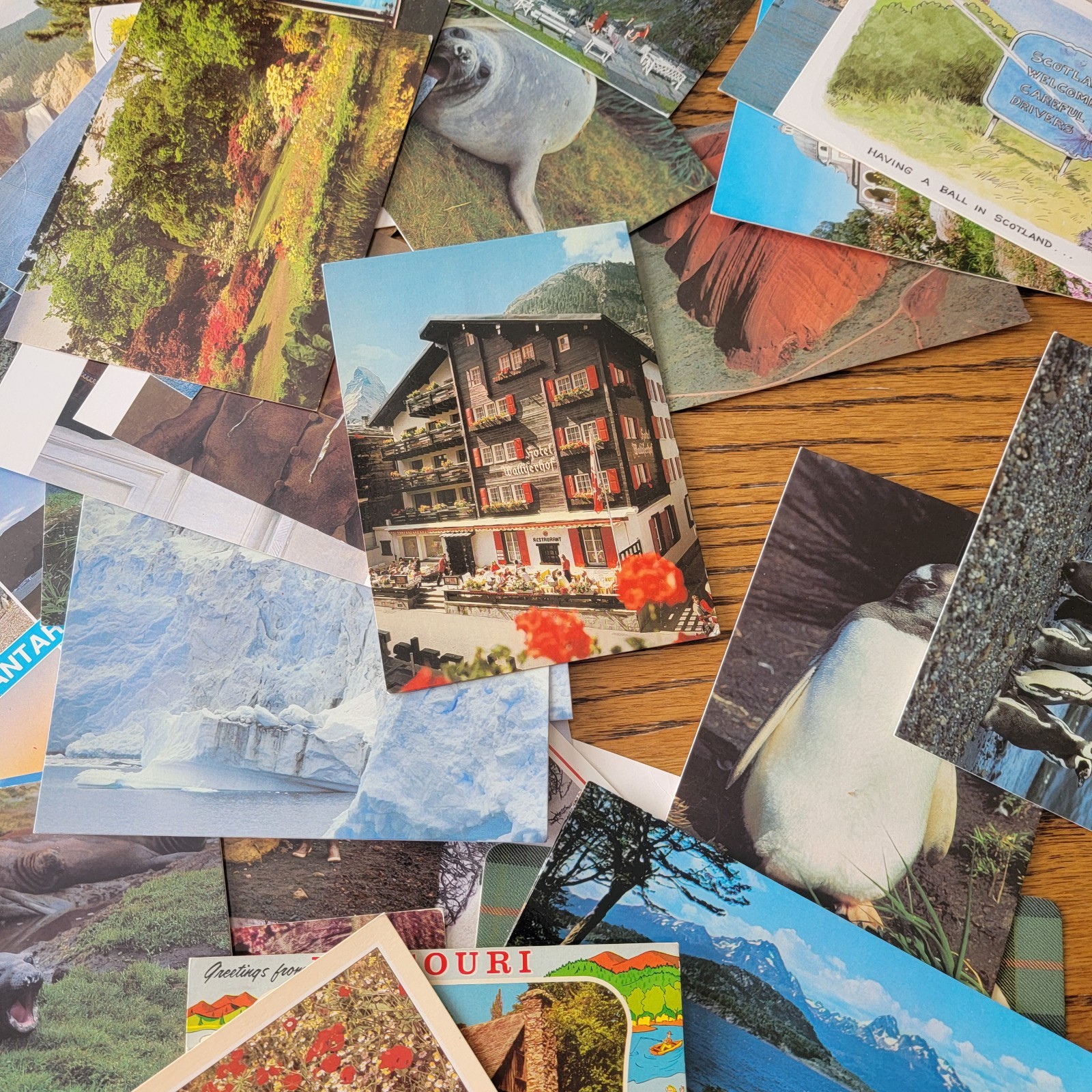 Lot Of Over 150 Vintage Post Cards Around the World Locations most are unwritten