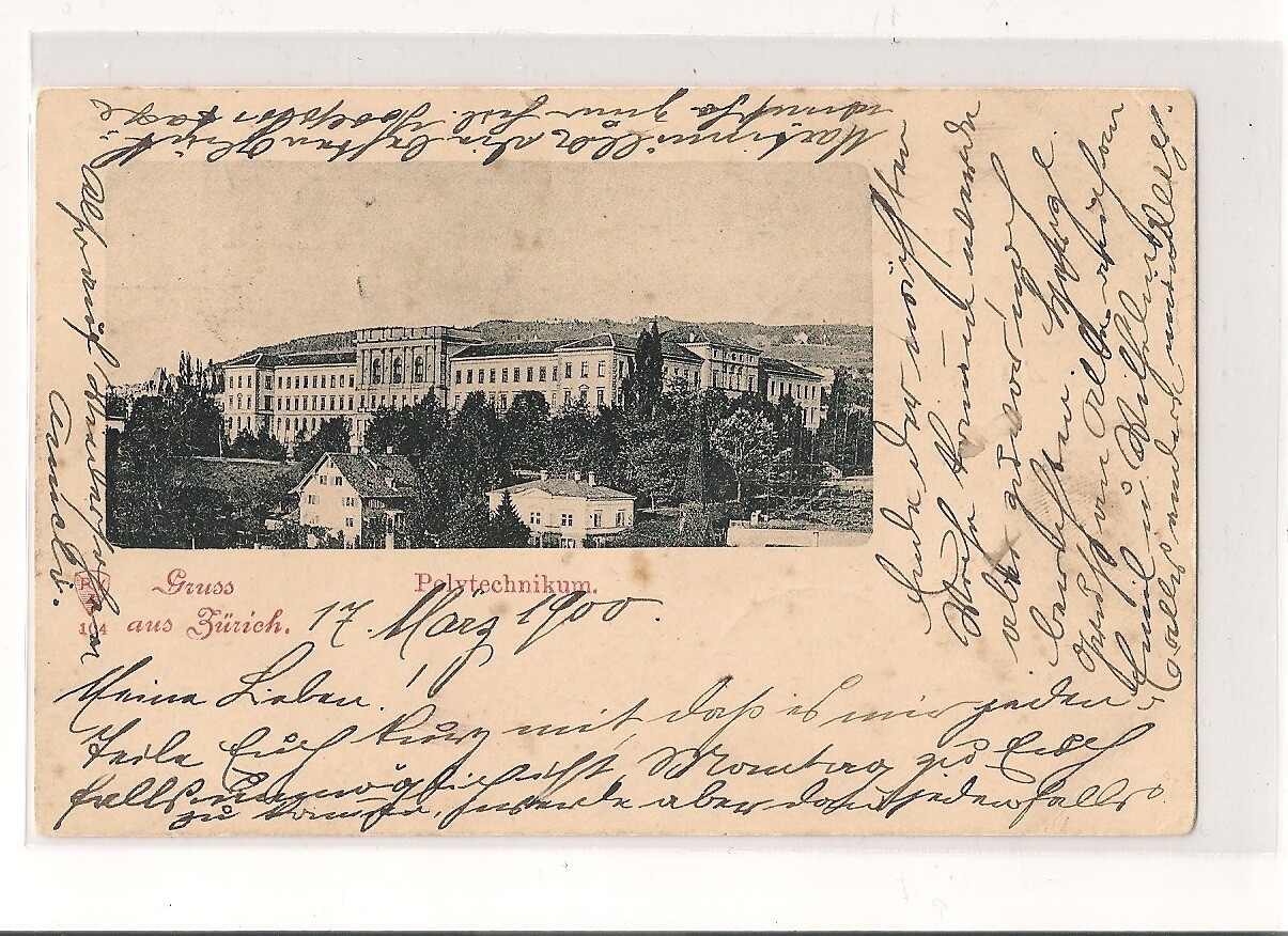 Zurich postcard polytechnic stamp 1900 Zurich-Neumünster Giessen postcard