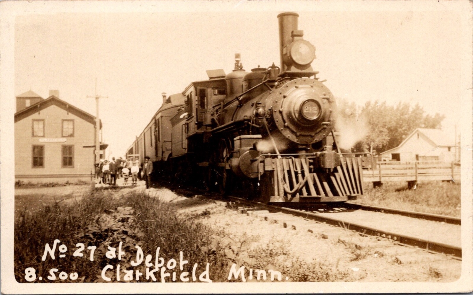 RPPC Real Photo Postcard Minnesota Clarkfield Minneapolis & St Louis Depot TIS